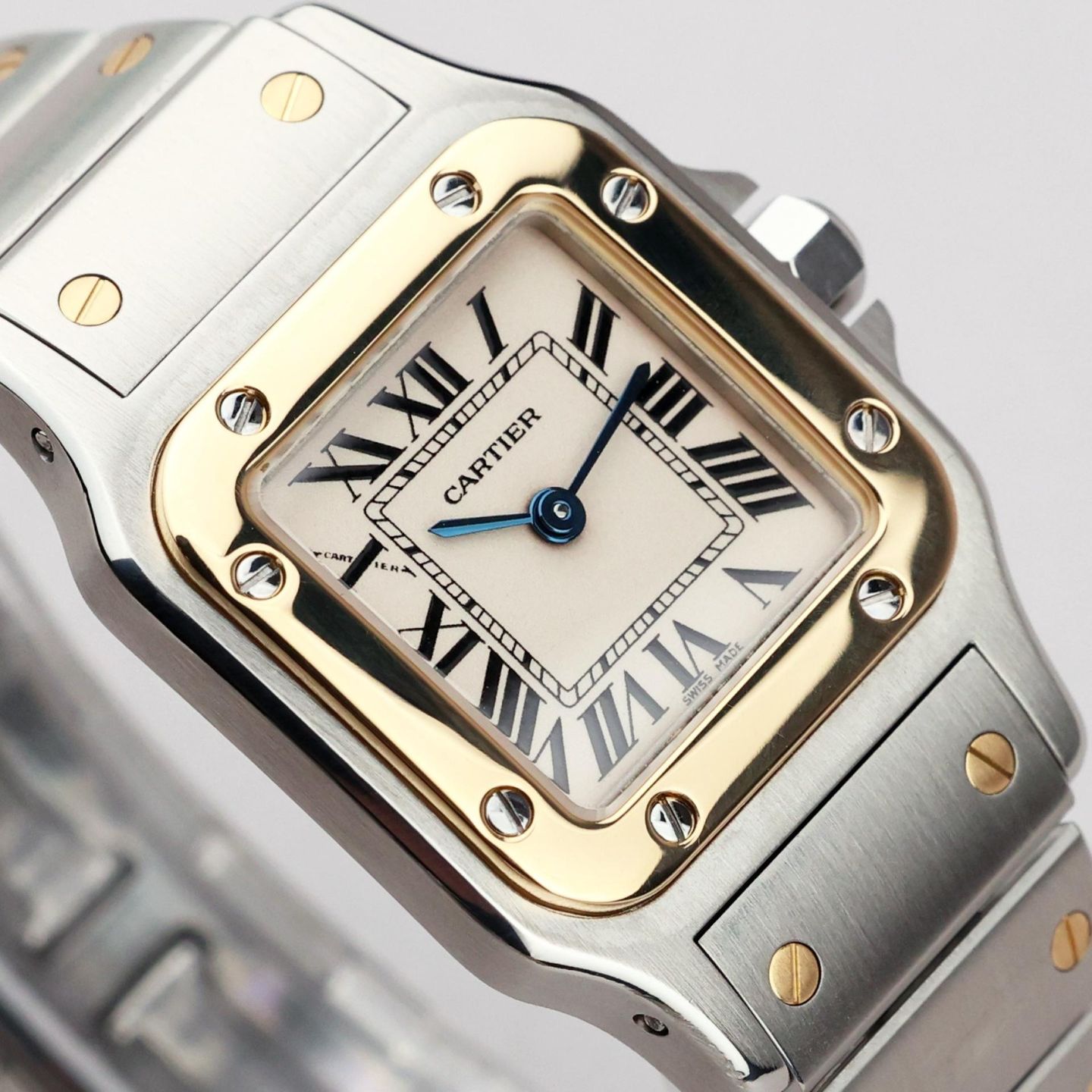 Cartier Santos Galbée 1567 (2018) - White dial 24 mm Gold/Steel case (3/8)