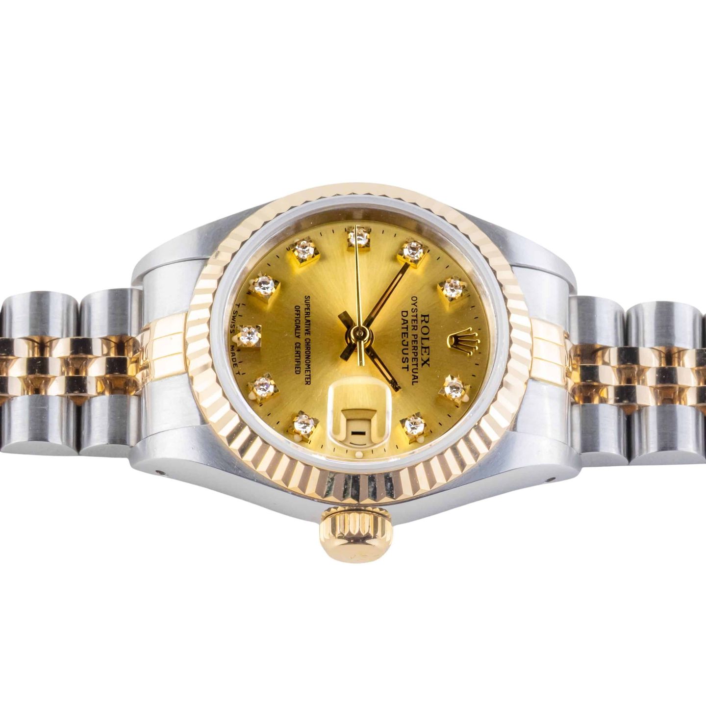 Rolex Lady-Datejust 69173 (1991) - Champagne dial 26 mm Gold/Steel case (6/8)