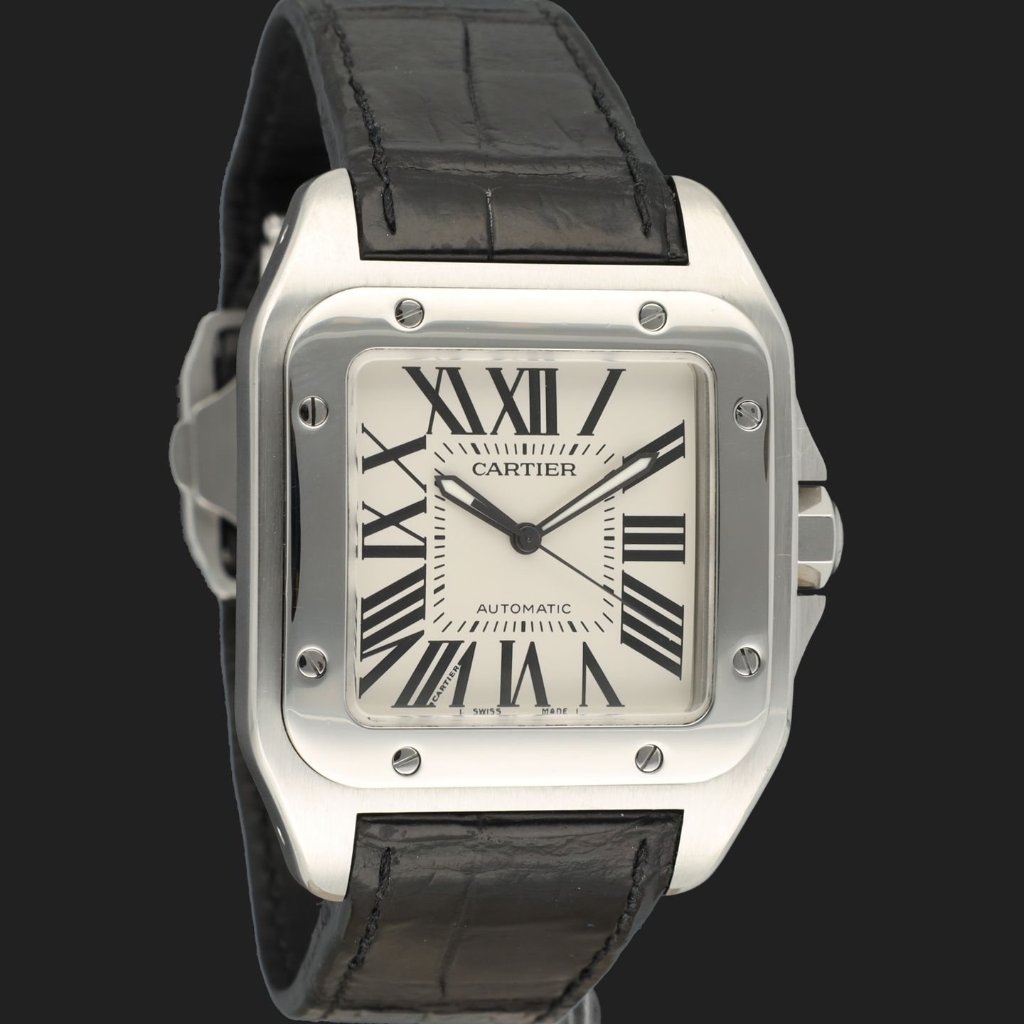 Cartier Santos 100 W20073X8 (2017) - Zilver wijzerplaat 41mm Staal (4/8)