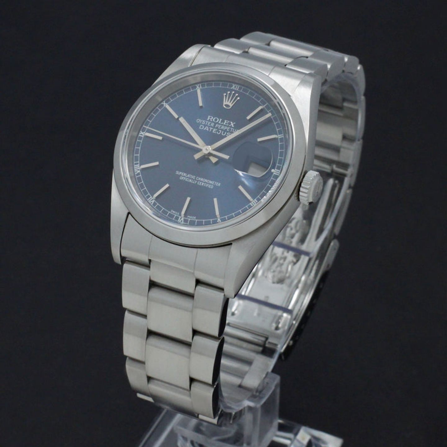 Rolex Datejust 36 16200 (2001) - Blauw wijzerplaat 36mm Staal (2/7)