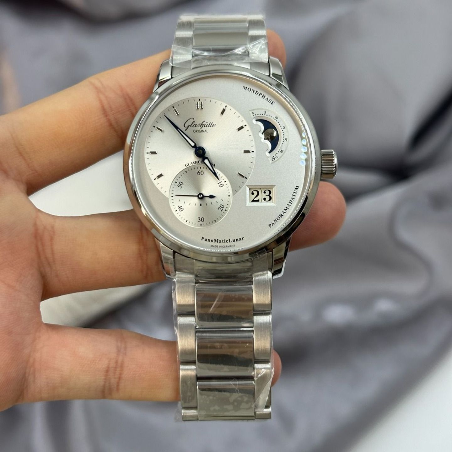 Glashütte Original PanoMaticLunar 1-90-02-42-32-71 (2024) - Zilver wijzerplaat 40mm Staal (5/8)