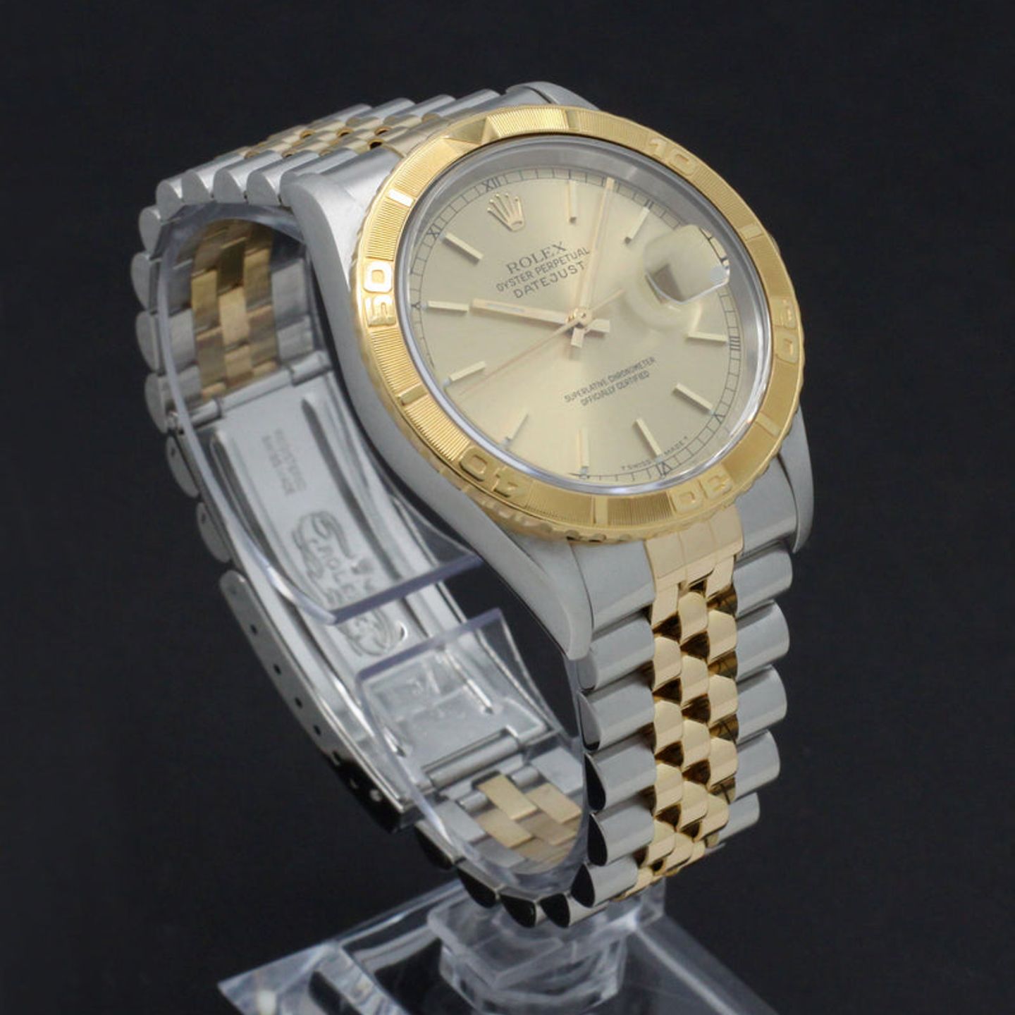Rolex Datejust Turn-O-Graph 16263 (2000) - Gold dial 36 mm Gold/Steel case (4/7)