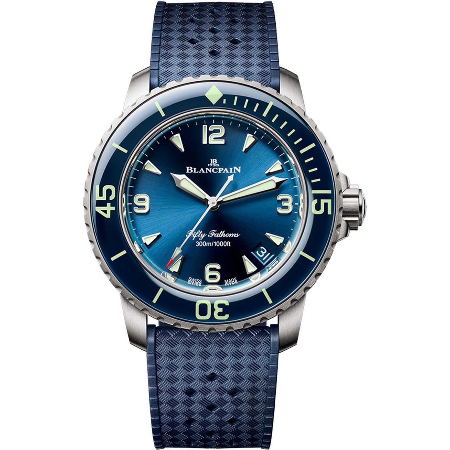 Blancpain Fifty Fathoms 5010-12B40-O64B (2024) - Blue dial 43 mm Titanium case (1/2)