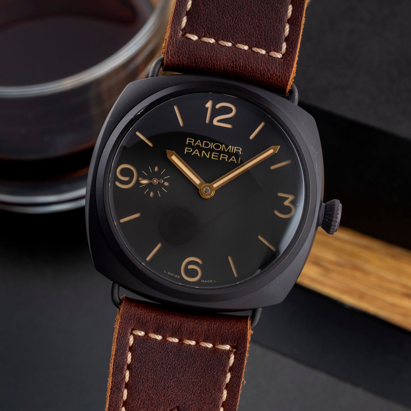 Panerai Radiomir 3 Days 47mm PAM00504 (2012) - Brown dial 47 mm Ceramic case (3/8)