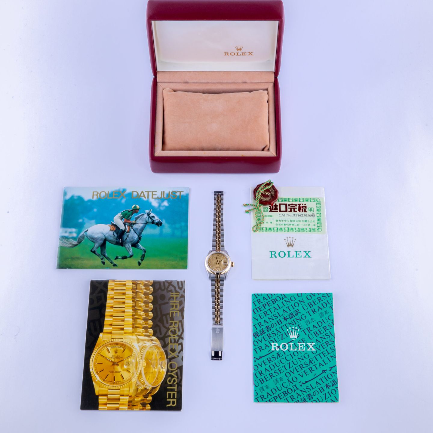 Rolex Lady-Datejust 69173 (1989) - Champagne wijzerplaat 26mm Goud/Staal (8/8)