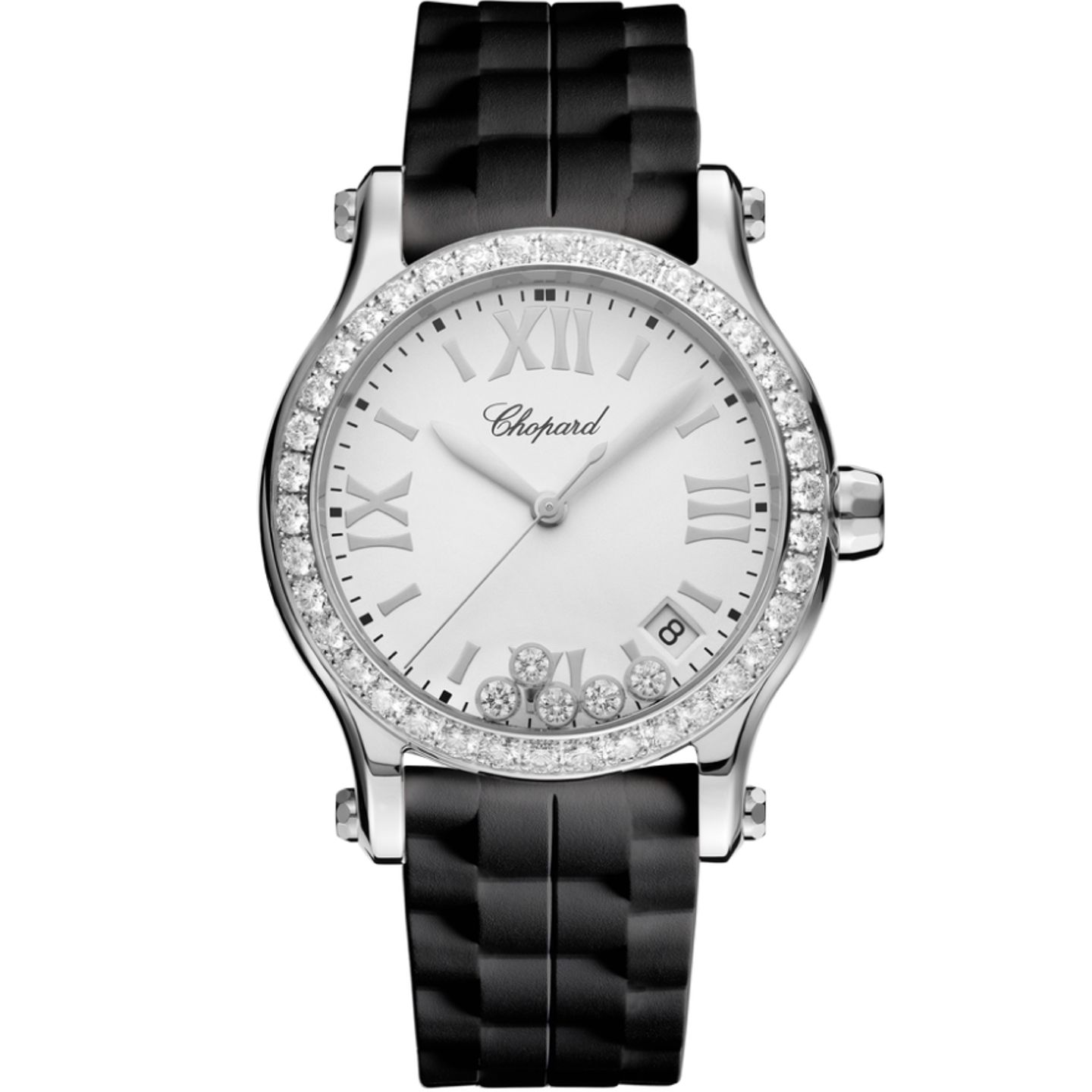 Chopard Happy Sport 278582-3003 (2023) - Wit wijzerplaat 36mm Staal (1/8)