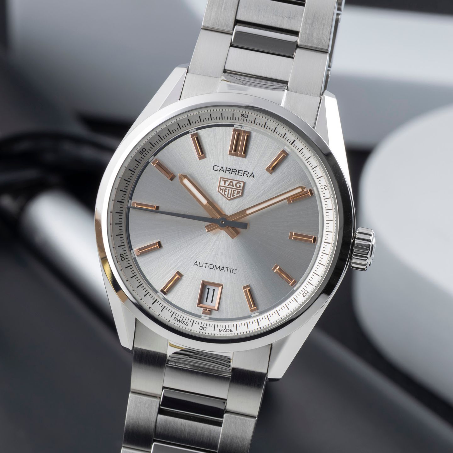 TAG Heuer Carrera Lady WBN2310.BA0001 (Unknown (random serial)) - Grey dial 36 mm Steel case (3/8)