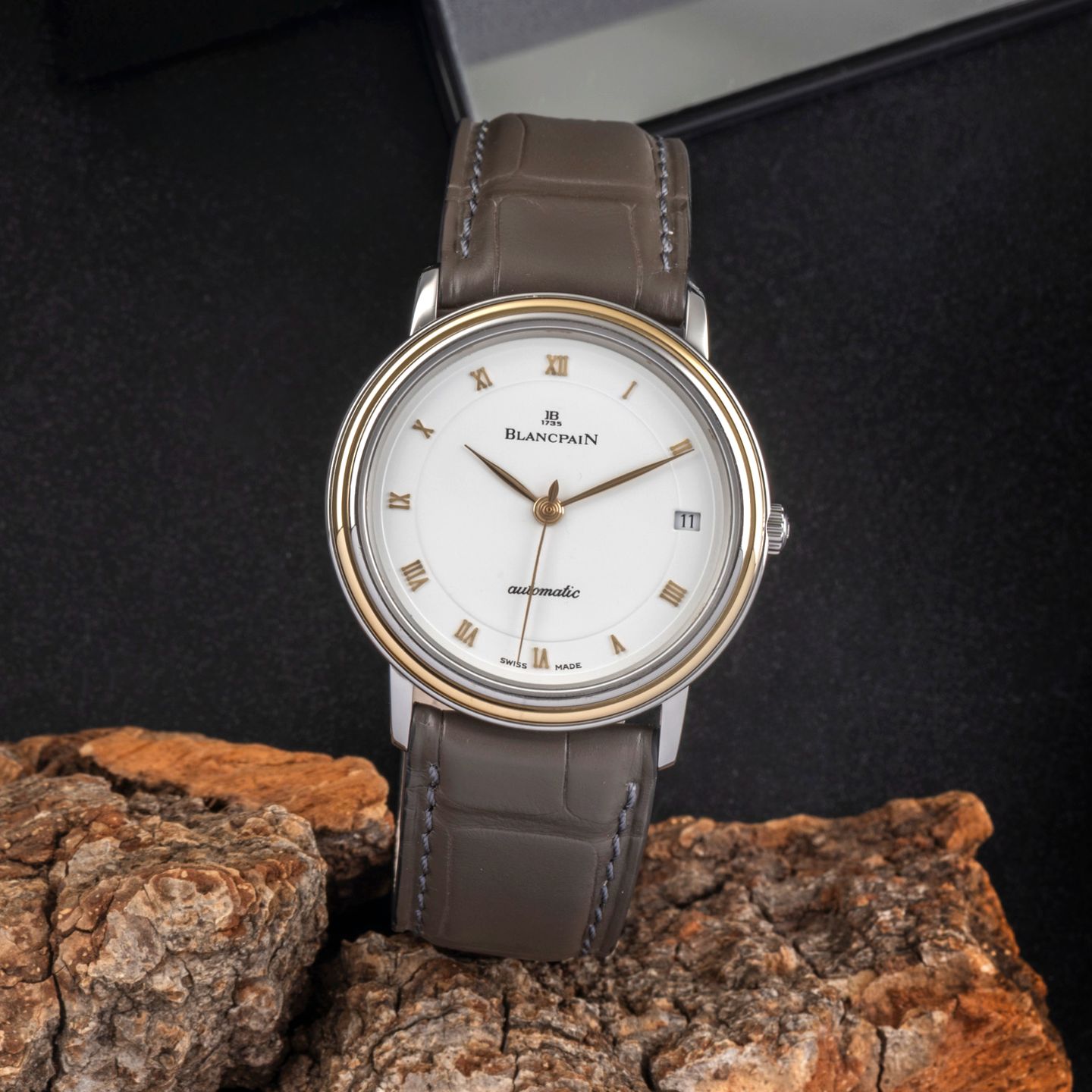 Blancpain Villeret 1195-1318 (1995) - Wit wijzerplaat 34mm Goud/Staal (1/8)