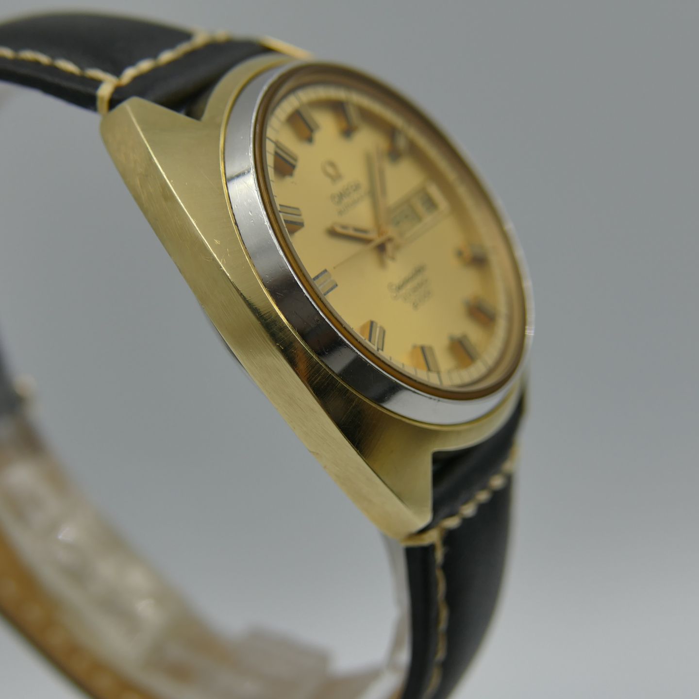 Omega Vintage Seamaster Cosmic 2000 ref. 166.131 automatic cal. 1022 gold cap vintage 70's (1972) - Gold dial 38 mm Gold/Steel case (5/8)