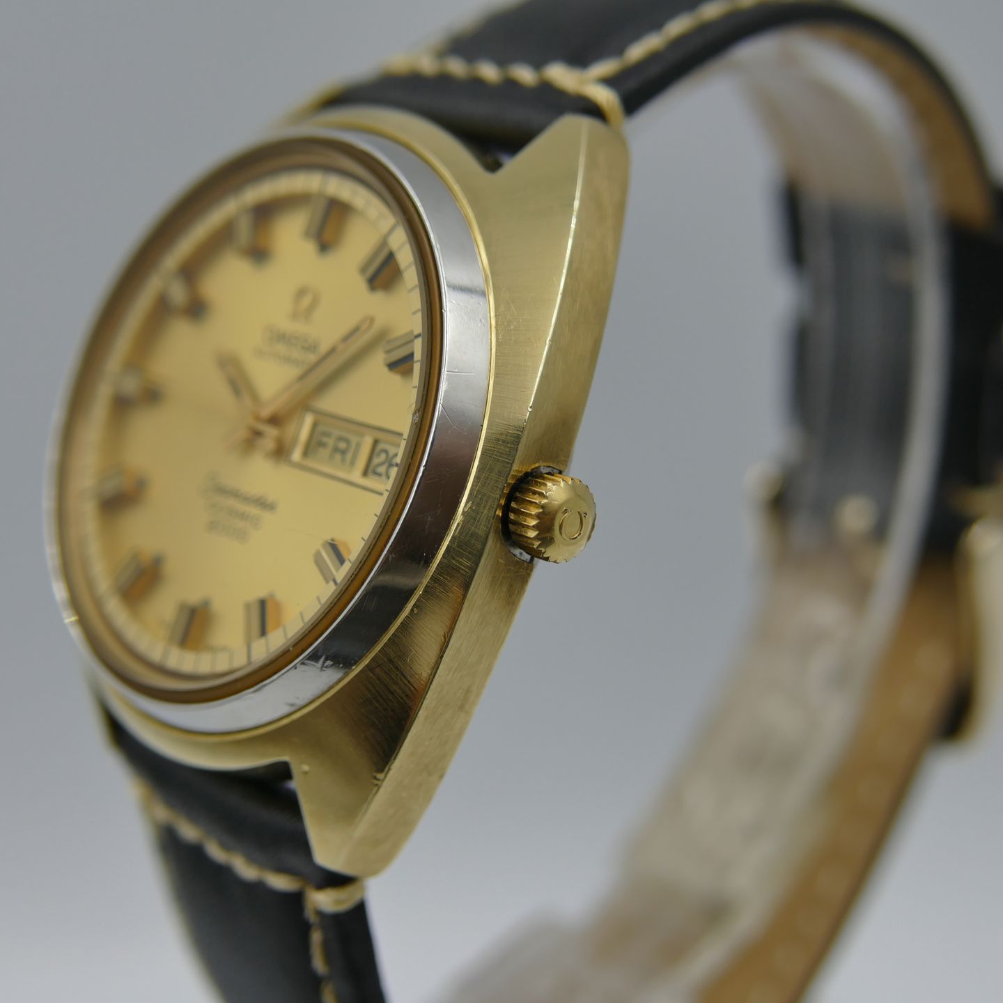 Omega Vintage Seamaster Cosmic 2000 ref. 166.131 automatic cal. 1022 gold cap vintage 70's (1972) - Goud wijzerplaat 38mm Goud/Staal (4/8)