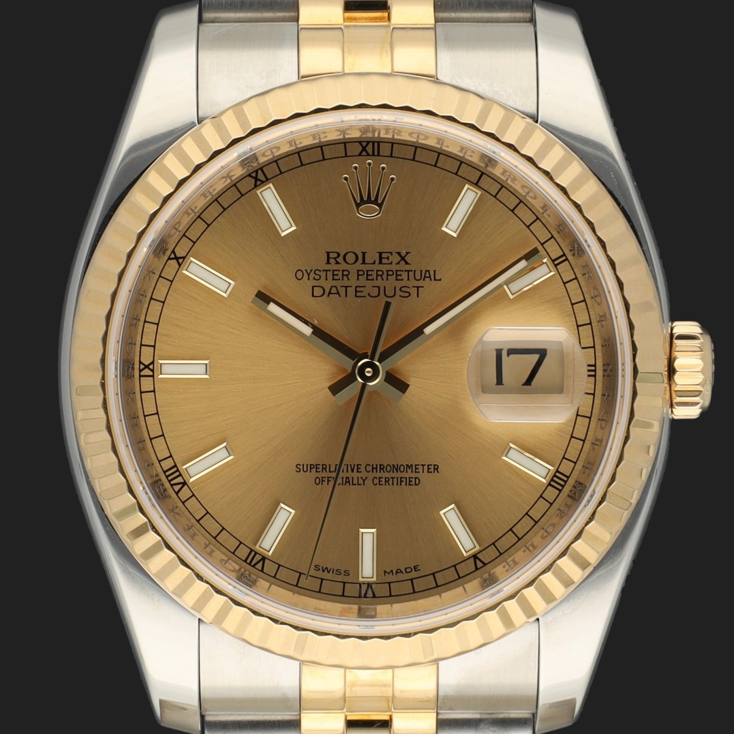 Rolex Datejust 36 116233 (2010) - Champagne wijzerplaat 36mm Goud/Staal (2/8)