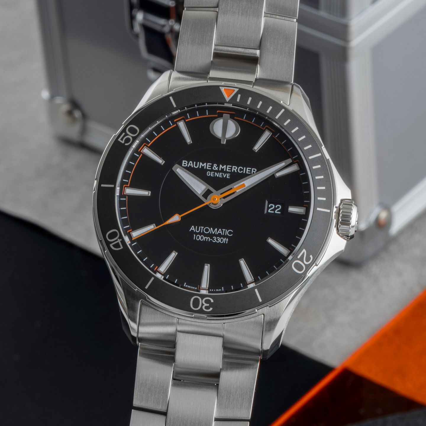 Baume & Mercier Clifton M0A10340 (Onbekend (willekeurig serienummer)) - Zwart wijzerplaat 42mm Staal (3/8)