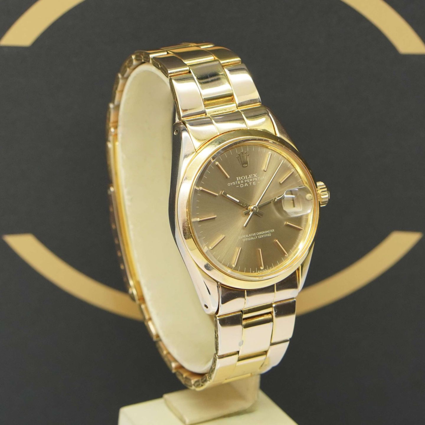 Rolex Oyster Perpetual Date 1550 (1972) - Goud wijzerplaat 34mm Staal (3/7)