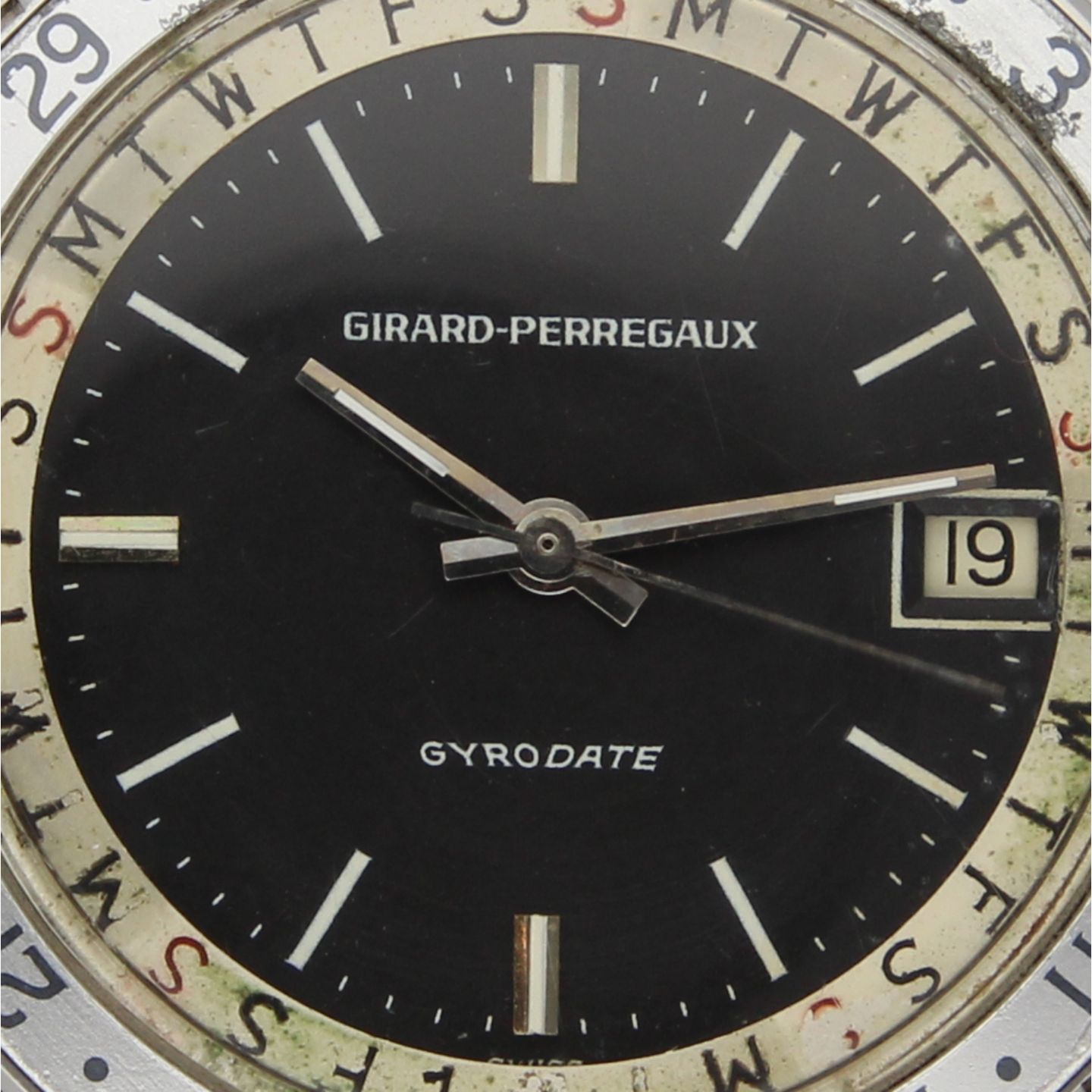 Girard-Perregaux Gyrodate 9080 (1967) - Black dial 36 mm Steel case (3/8)