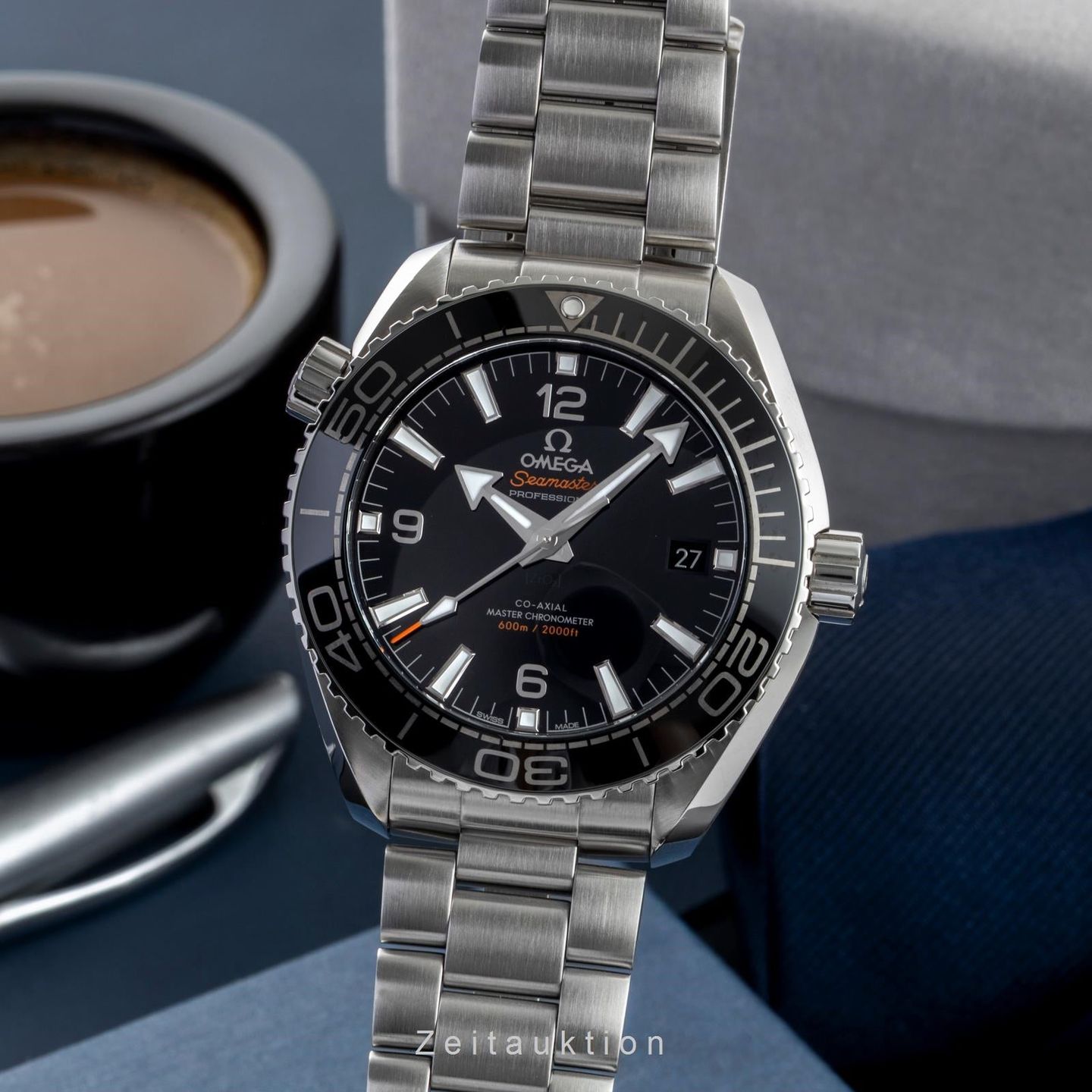 Omega Seamaster Planet Ocean 215.30.44.21.01.001 (Onbekend (willekeurig serienummer)) - Zwart wijzerplaat 44mm Staal (1/8)