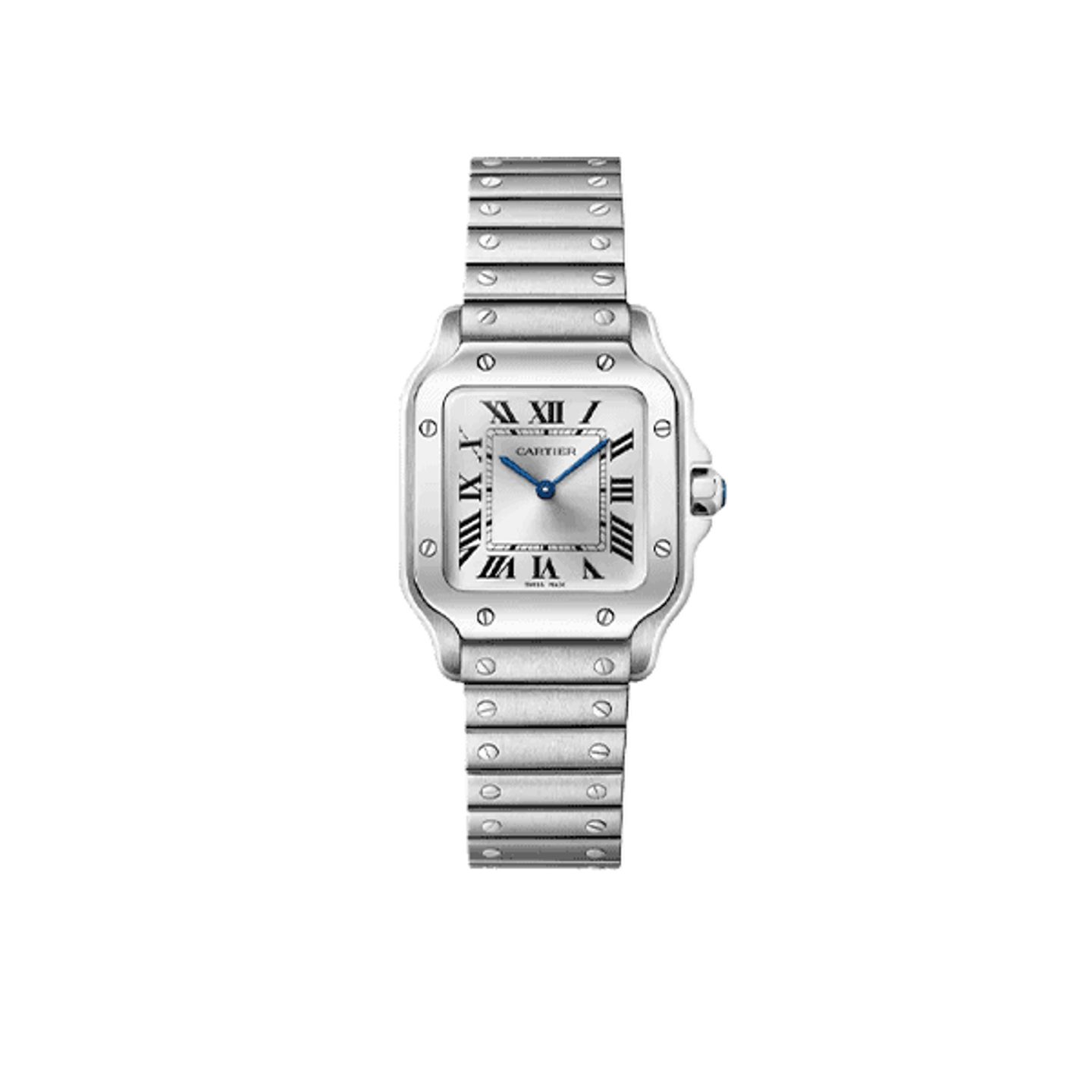 Cartier Santos WSSA0082 (Unknown (random serial)) - Silver dial 27 mm Steel case (1/8)