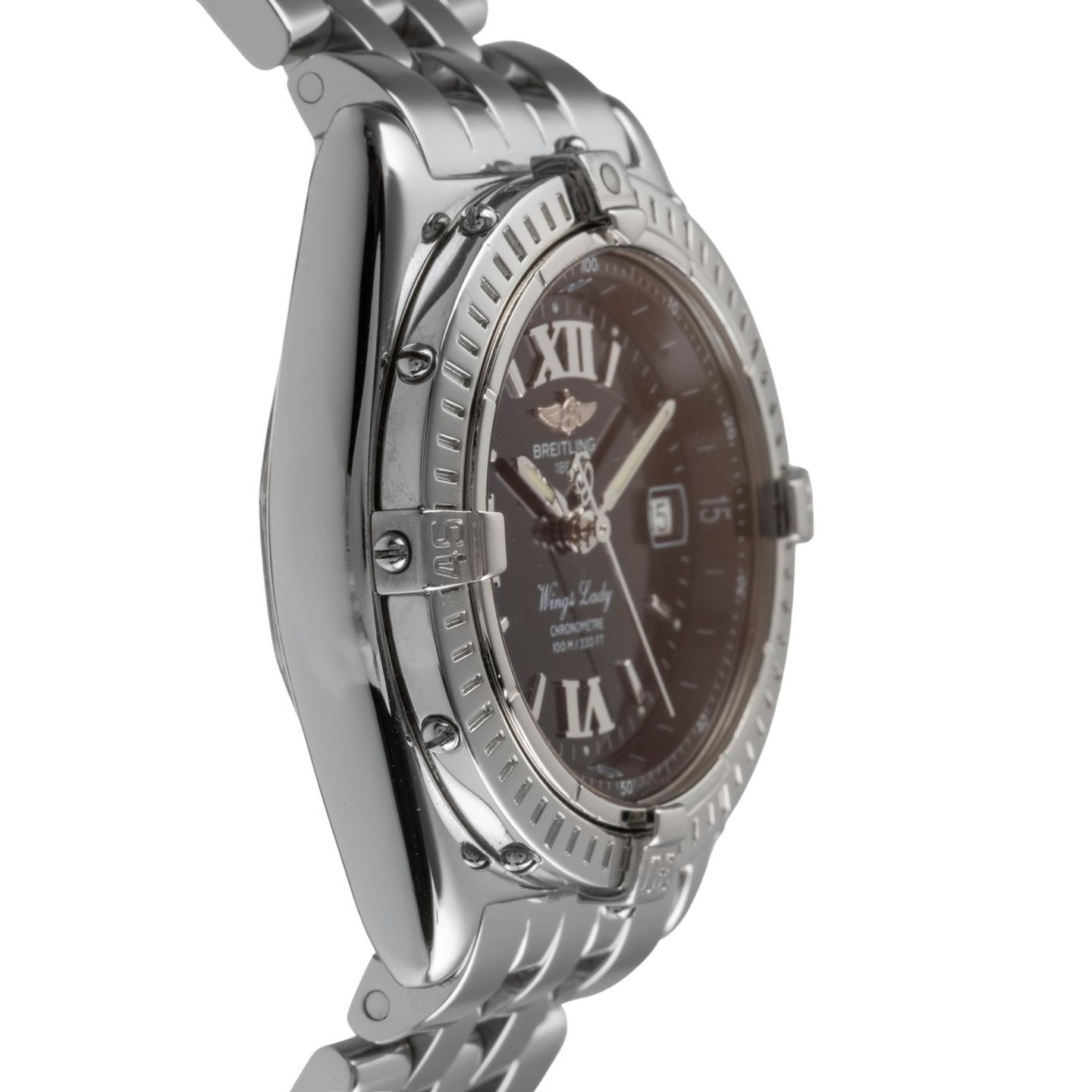 Breitling Wings Lady A67350 (Unknown (random serial)) - Black dial 31 mm Steel case (7/8)