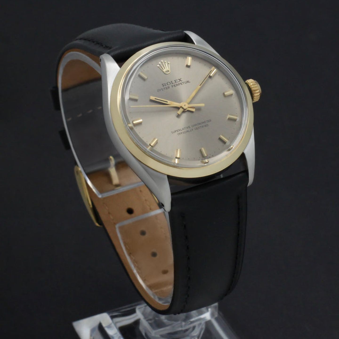 Rolex Oyster Perpetual 1002 (1968) - Grijs wijzerplaat 34mm Goud/Staal (3/7)