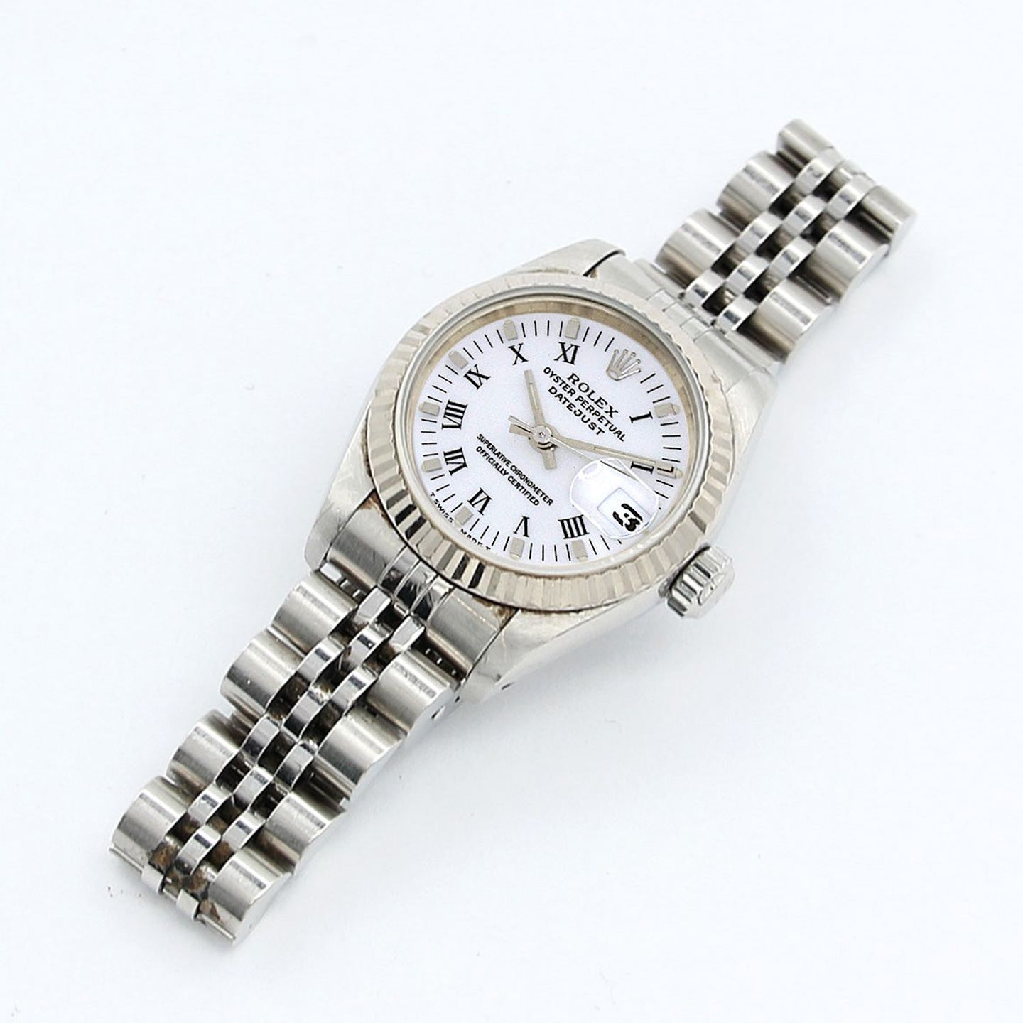 Rolex Lady-Datejust 69174 (Unknown (random serial)) - White dial 26 mm Steel case (5/8)