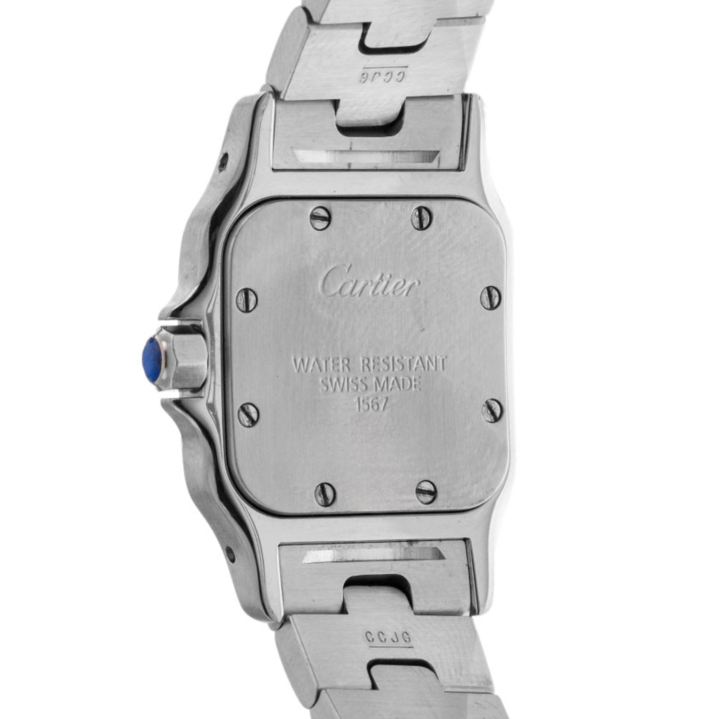 Cartier Santos Galbée 1567 (1996) - White dial 24 mm Gold/Steel case (6/8)
