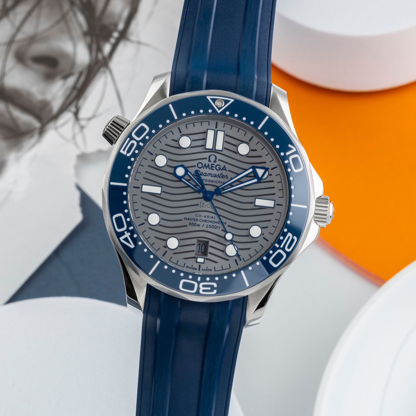 Omega Seamaster Diver 300 M 210.32.42.20.06.001 (Onbekend (willekeurig serienummer)) - Grijs wijzerplaat 42mm Staal (3/8)