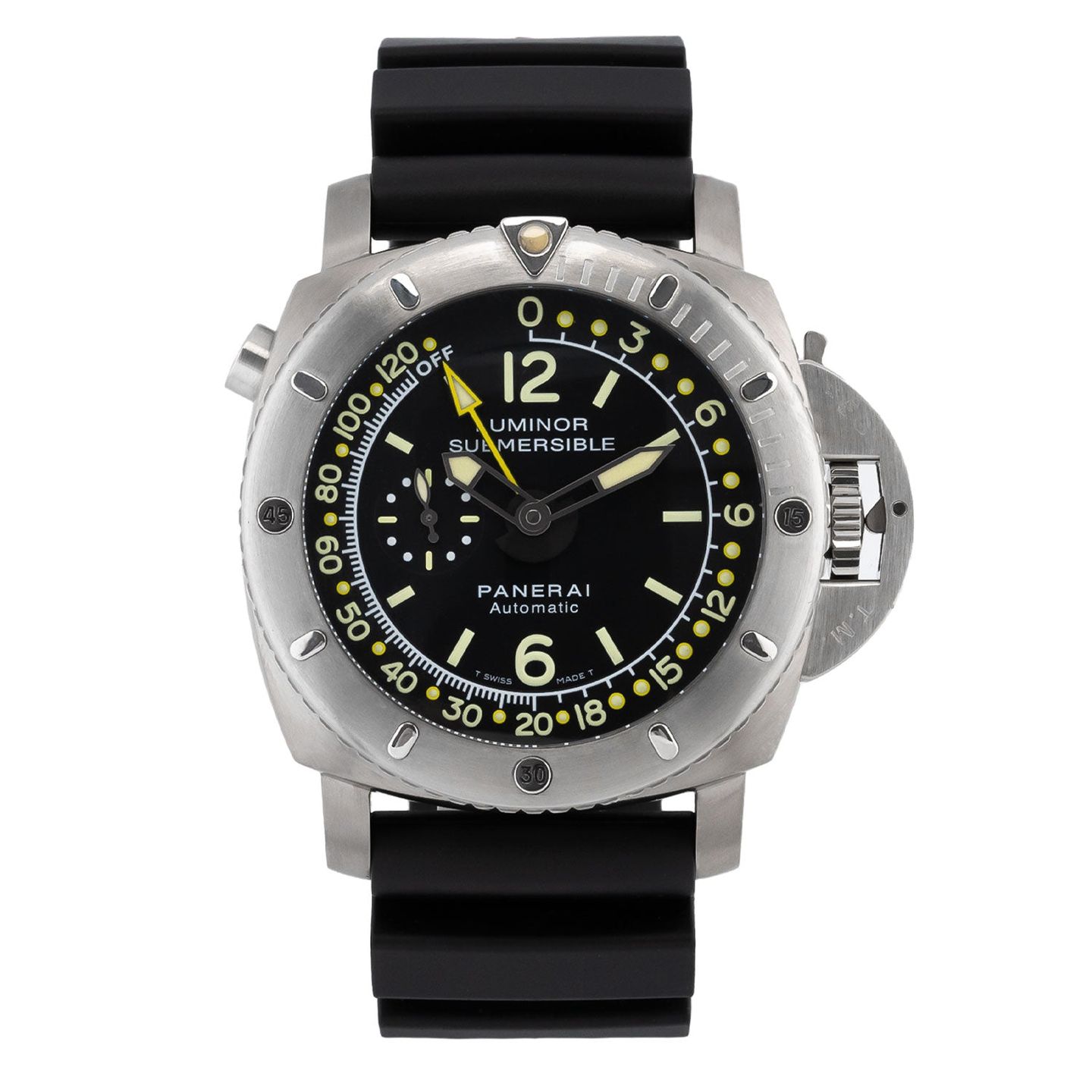 Panerai Luminor Submersible 1950 Depth Gauge PAM00193 (2009) - Zwart wijzerplaat 47mm Staal (1/7)