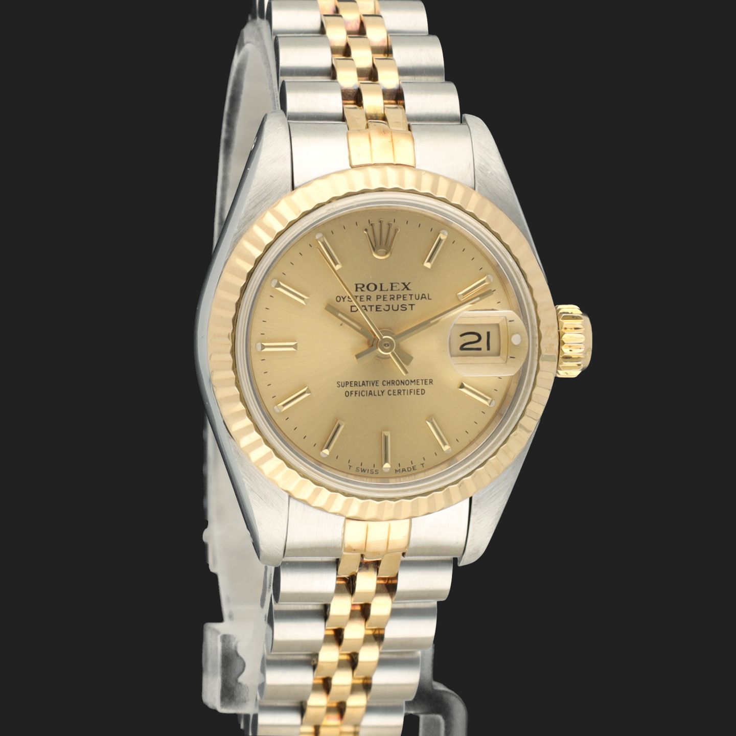 Rolex Lady-Datejust 69173 (1992) - Champagne dial 26 mm Gold/Steel case (4/8)