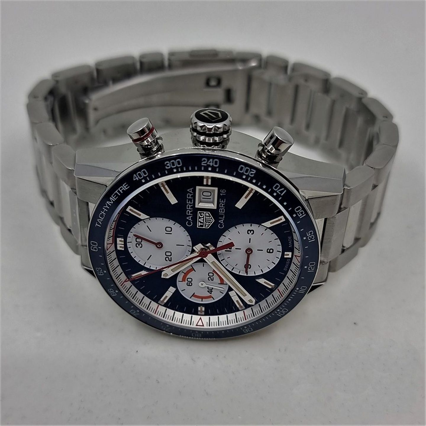 TAG Heuer Carrera Calibre 16 CV201AR.BA0715 (2025) - Blue dial 41 mm Steel case (5/8)