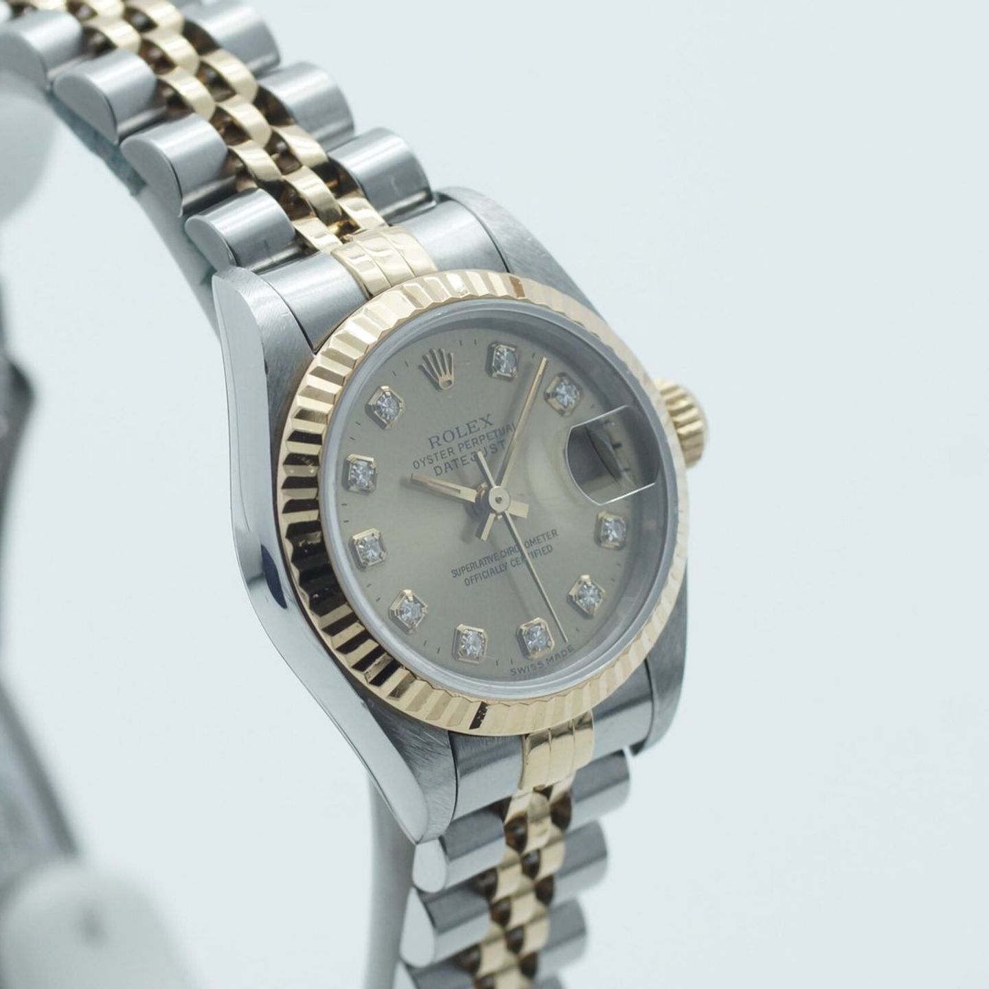 Rolex Lady-Datejust 69173 (1996) - Champagne dial 26 mm Gold/Steel case (3/8)
