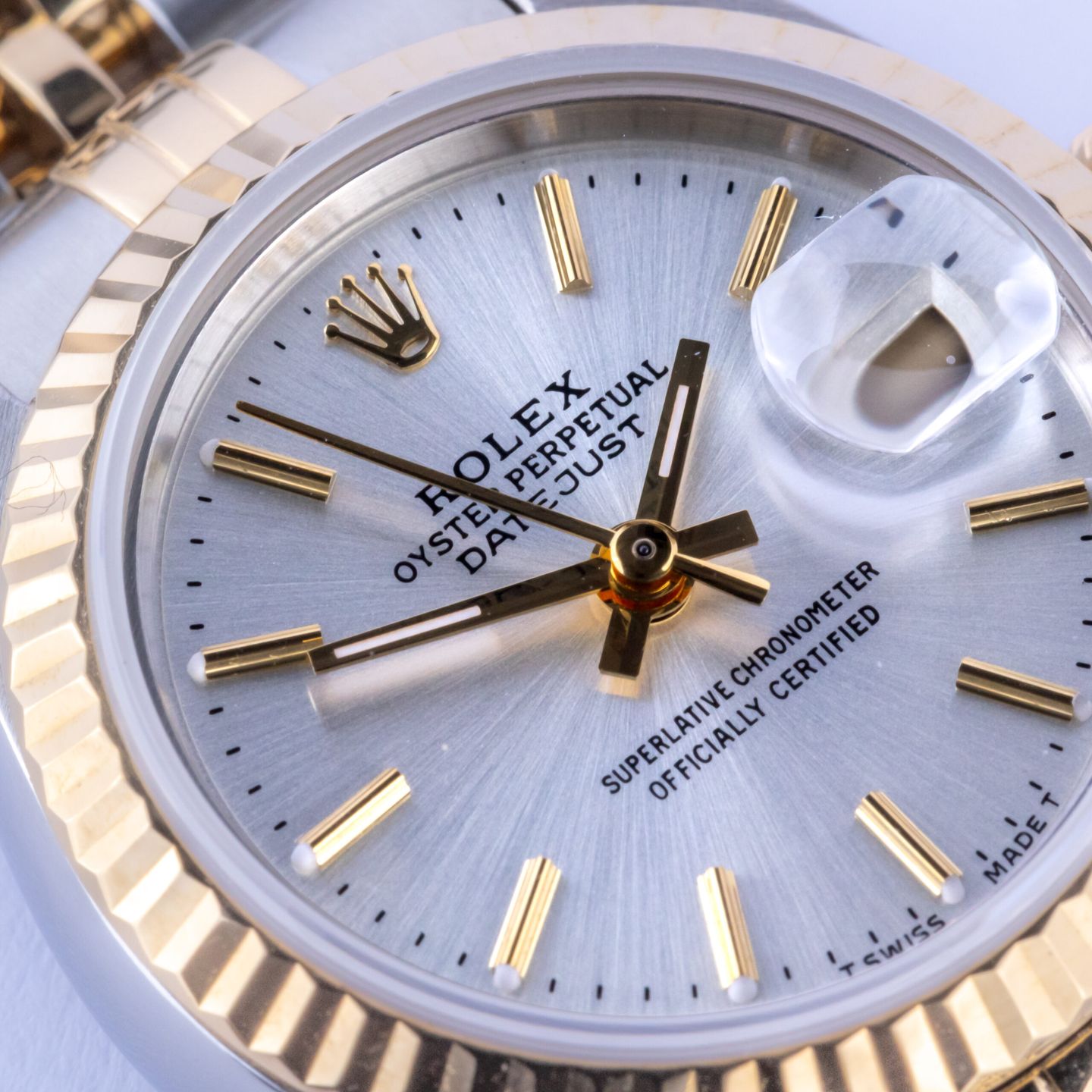 Rolex Lady-Datejust 69173 (1990) - Grey dial 26 mm Gold/Steel case (2/8)