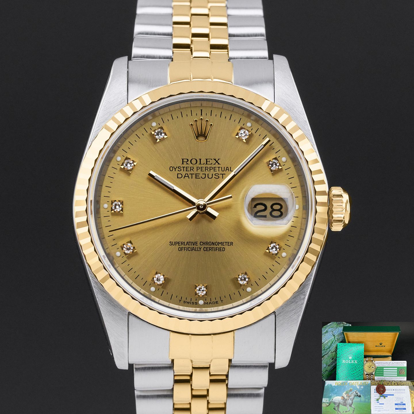 Rolex Datejust 36 16233 (1990) - 36 mm Gold/Steel case (1/8)