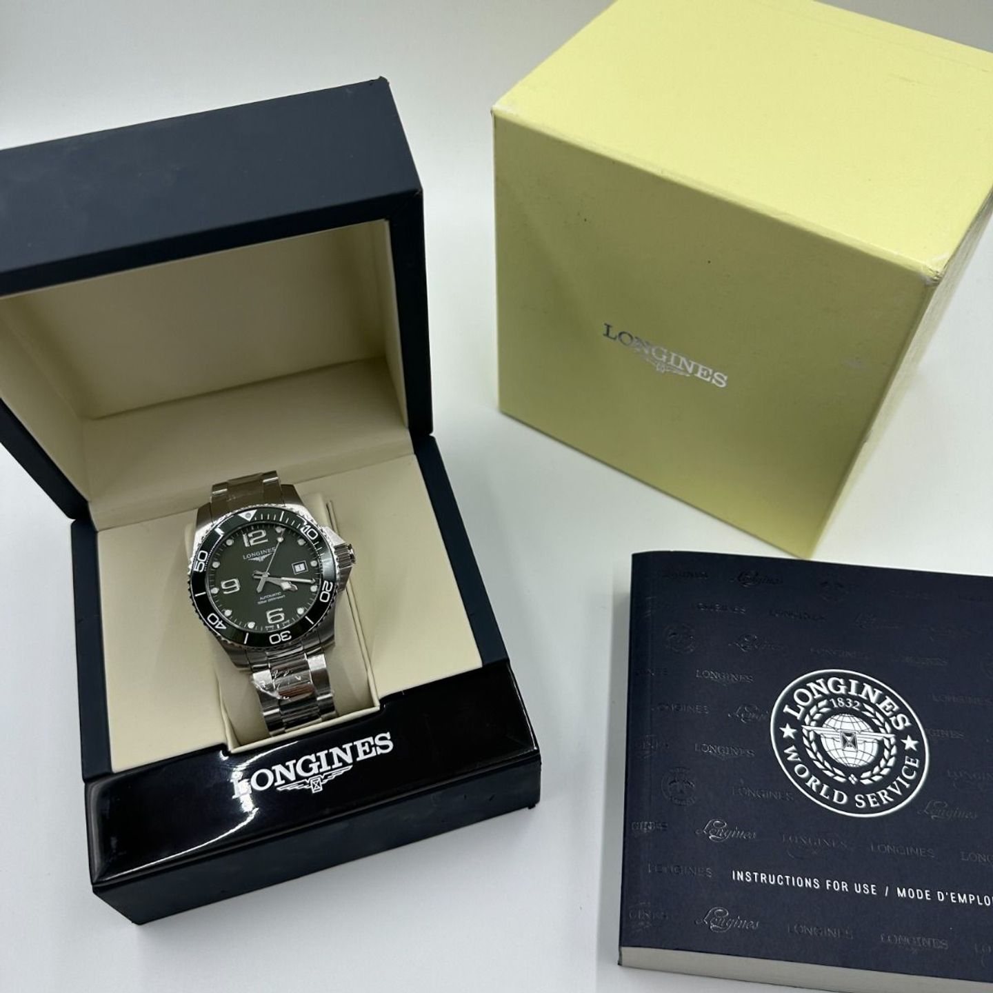 Longines HydroConquest L3.782.4.06.6 (2023) - Groen wijzerplaat 43mm Staal (1/8)