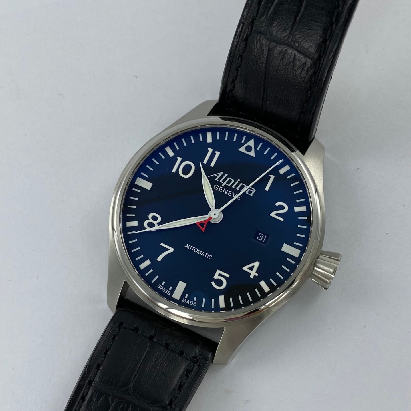 Alpina Startimer - (Unknown (random serial)) - Black dial 44 mm Steel case (6/8)