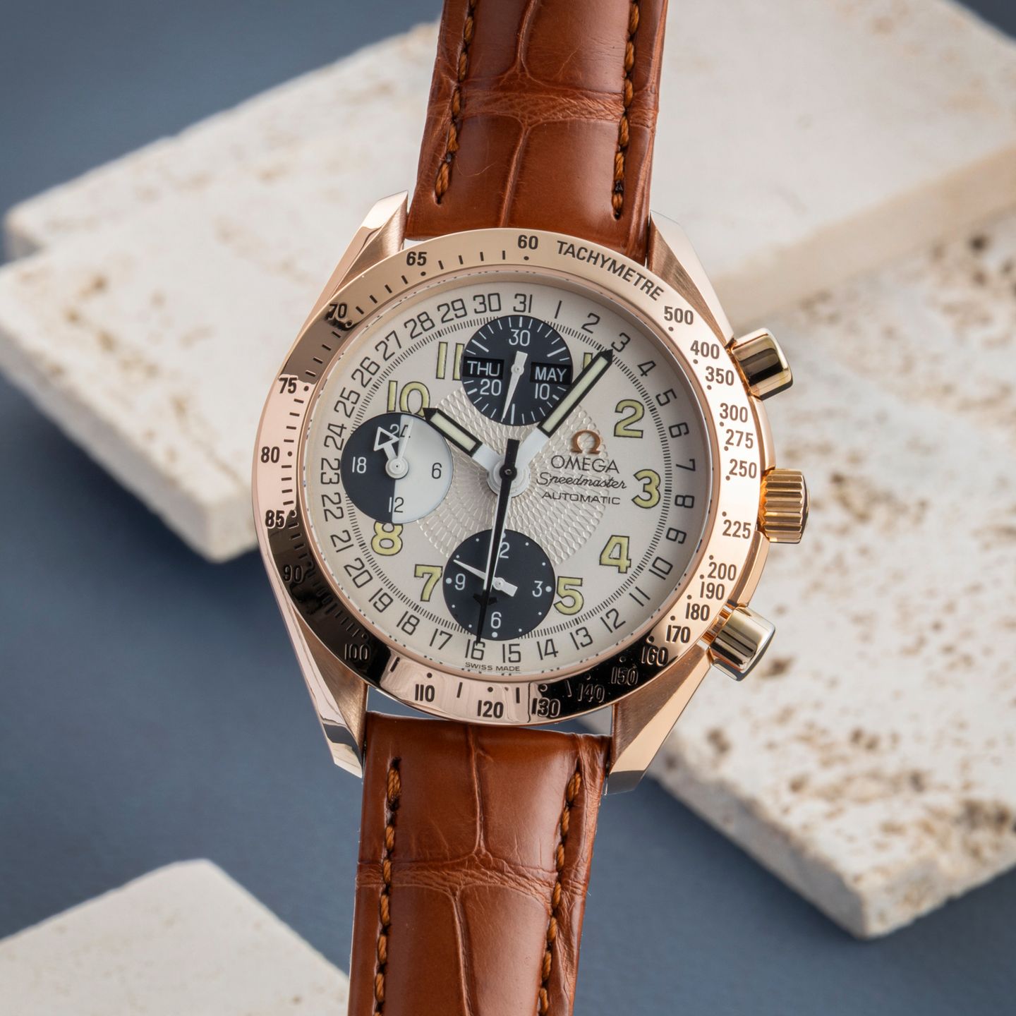 Omega Speedmaster Date 175.0084 (Onbekend (willekeurig serienummer)) - Zilver wijzerplaat 39mm Roodgoud (3/8)