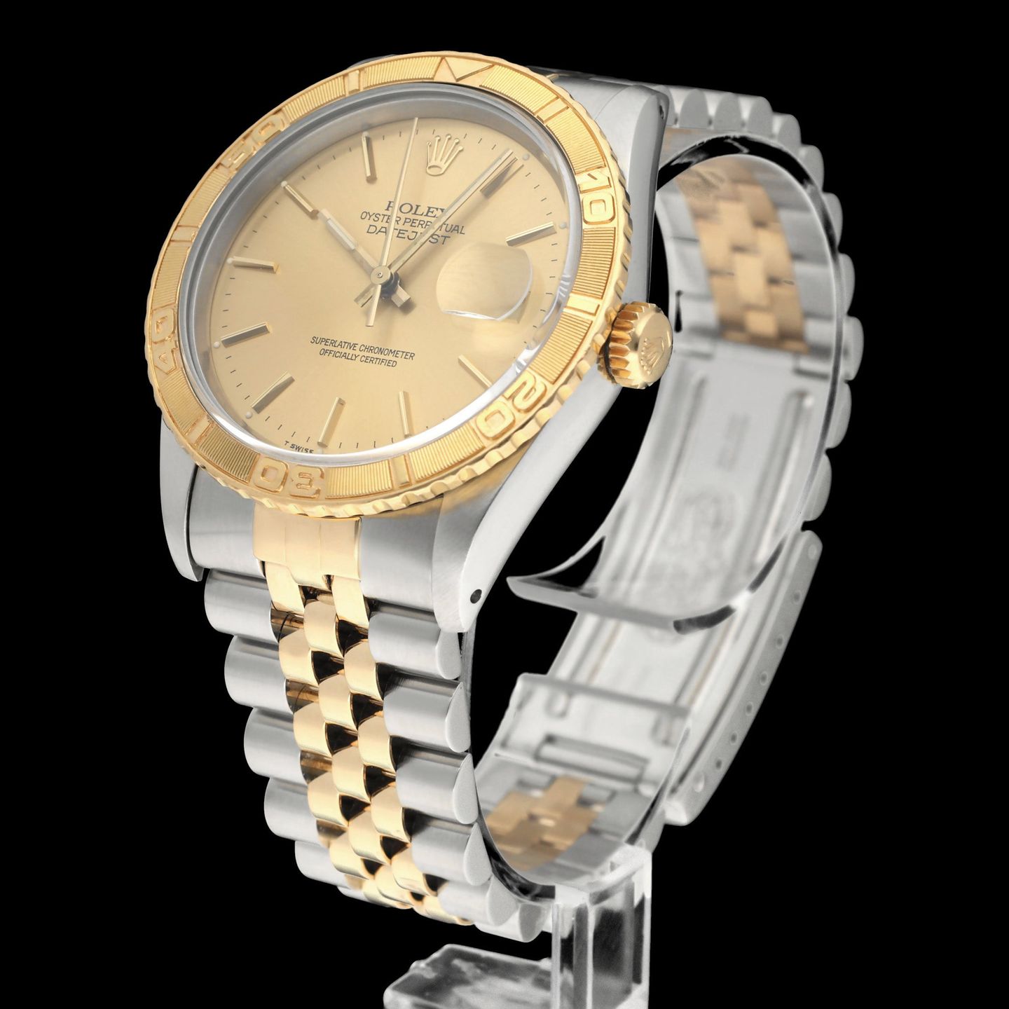 Rolex Datejust Turn-O-Graph 16263 (1991) - Champagne dial 36 mm Gold/Steel case (5/8)