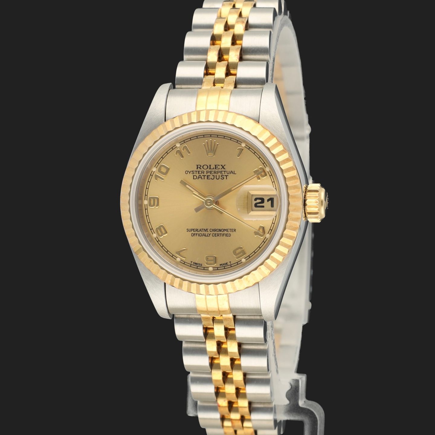 Rolex Lady-Datejust 69173 (1997) - Champagne dial 26 mm Gold/Steel case (1/8)