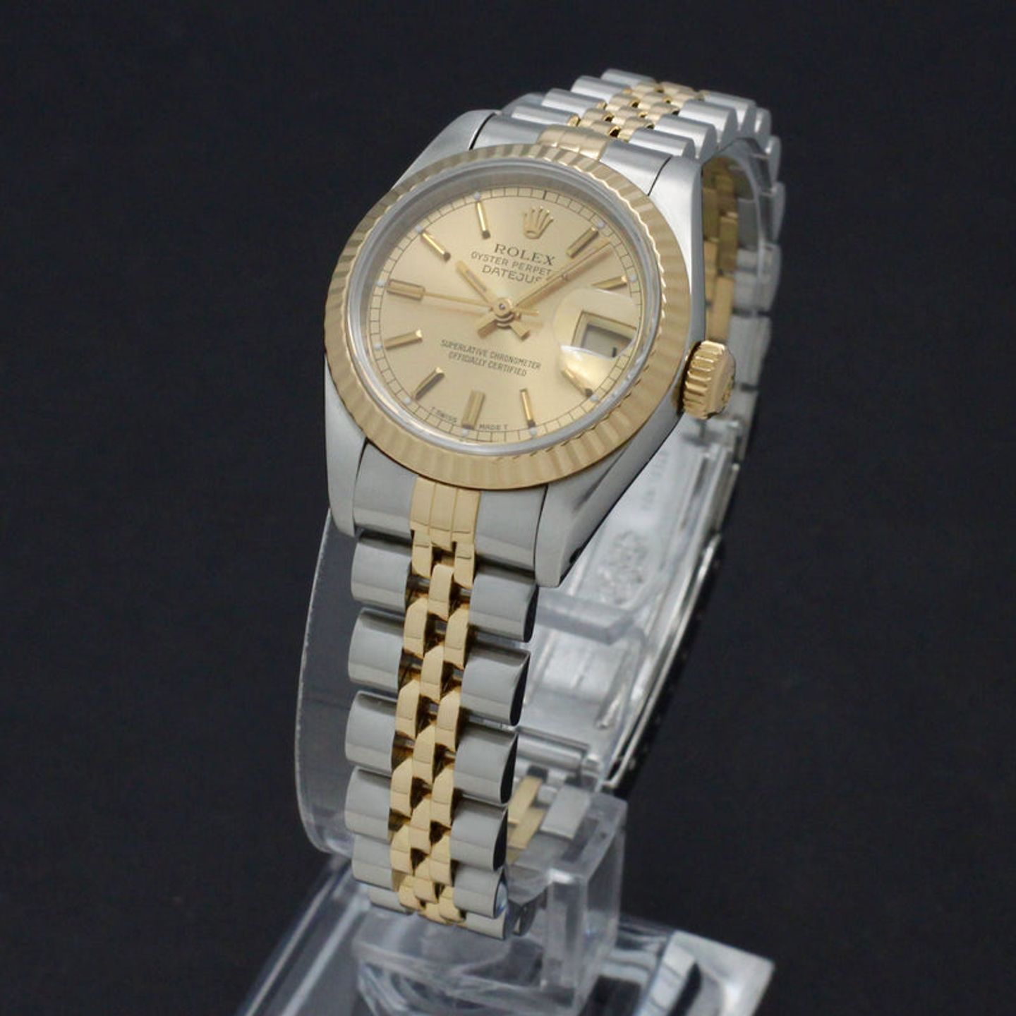 Rolex Lady-Datejust 69173 (1994) - Gold dial 26 mm Gold/Steel case (2/7)