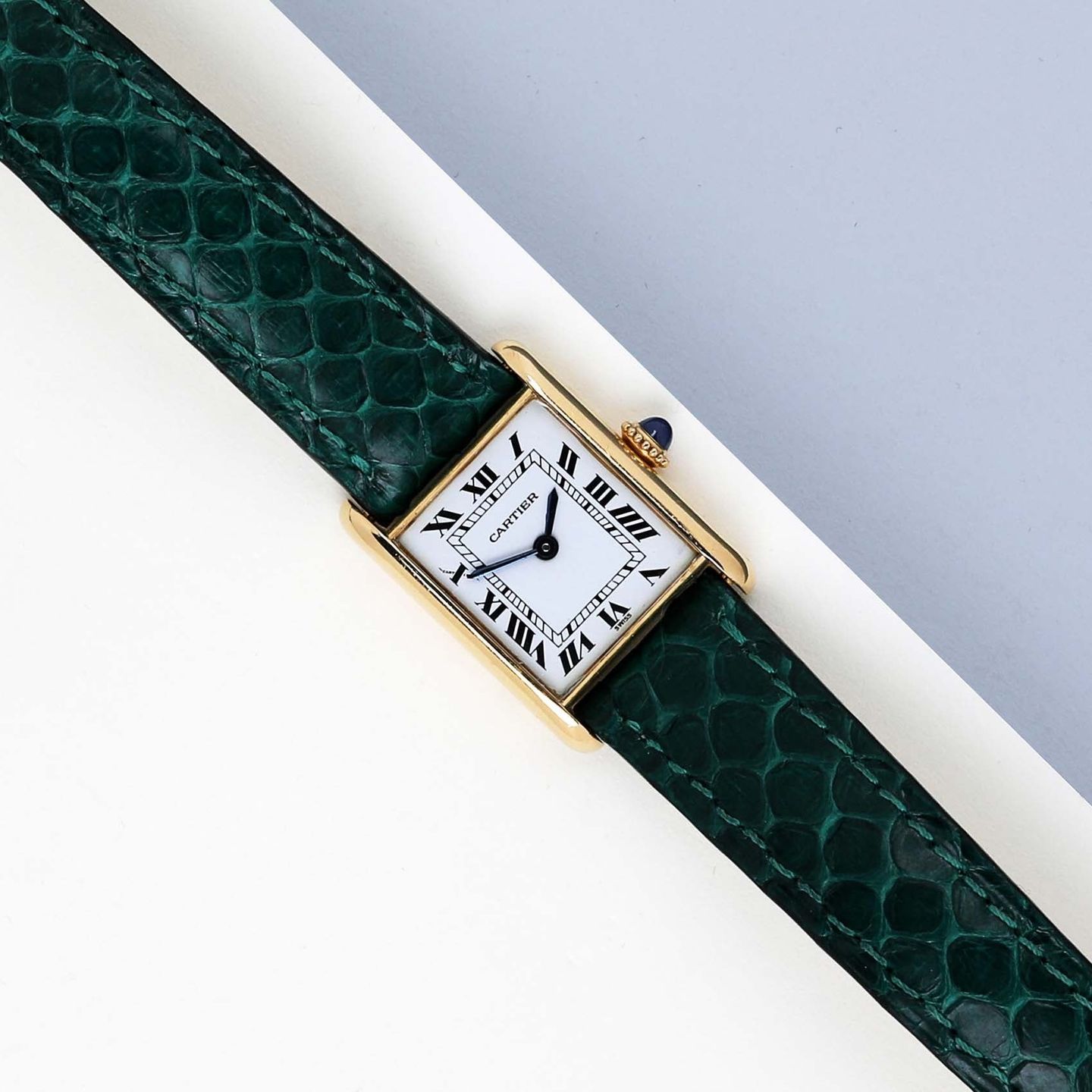 Cartier Tank Louis Cartier 6711 (Unknown (random serial)) - White dial 25 mm Yellow Gold case (1/8)