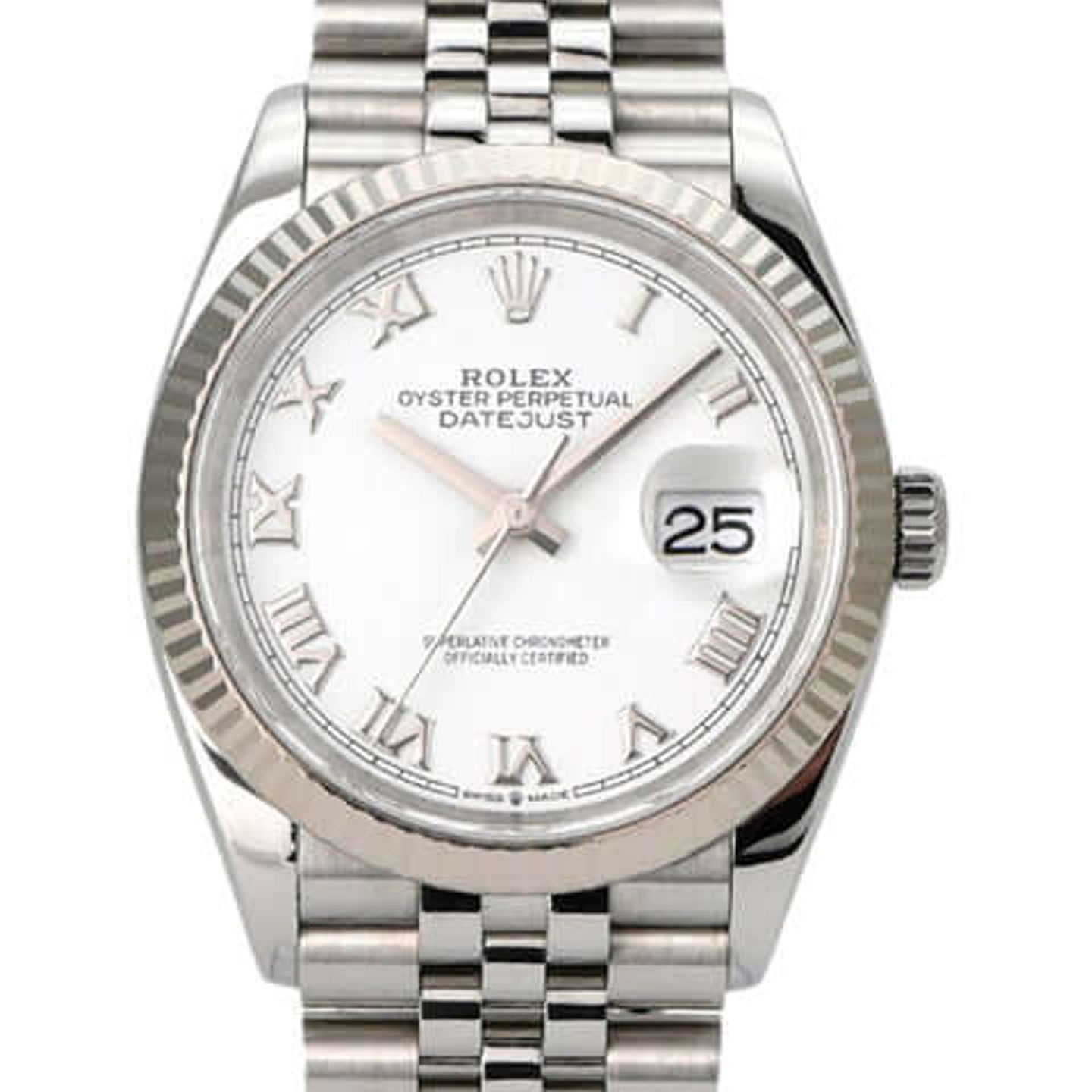Rolex Datejust 36 126234 (2019) - Wit wijzerplaat 36mm Staal (1/8)