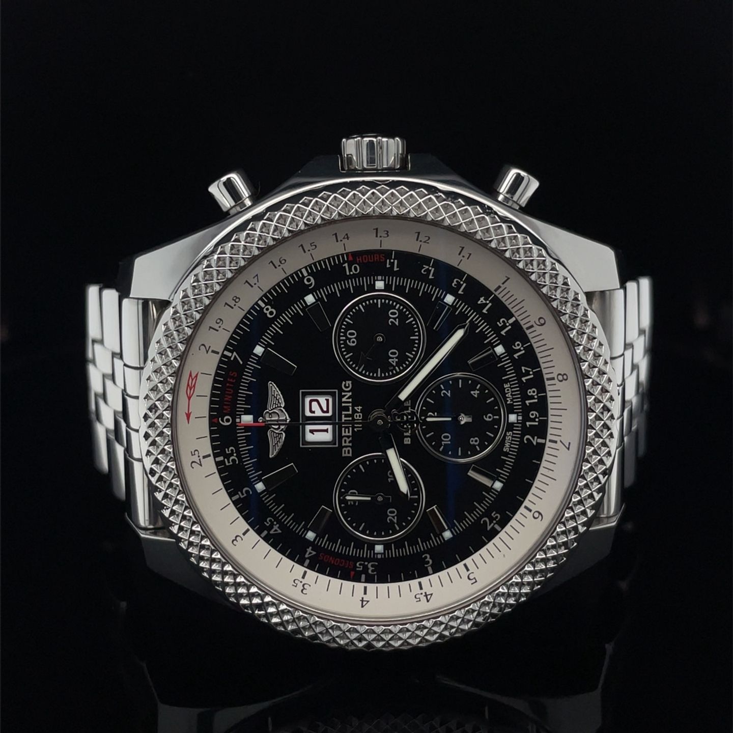 Breitling Bentley 6.75 A44364 (2013) - Zwart wijzerplaat 49mm Staal (7/8)