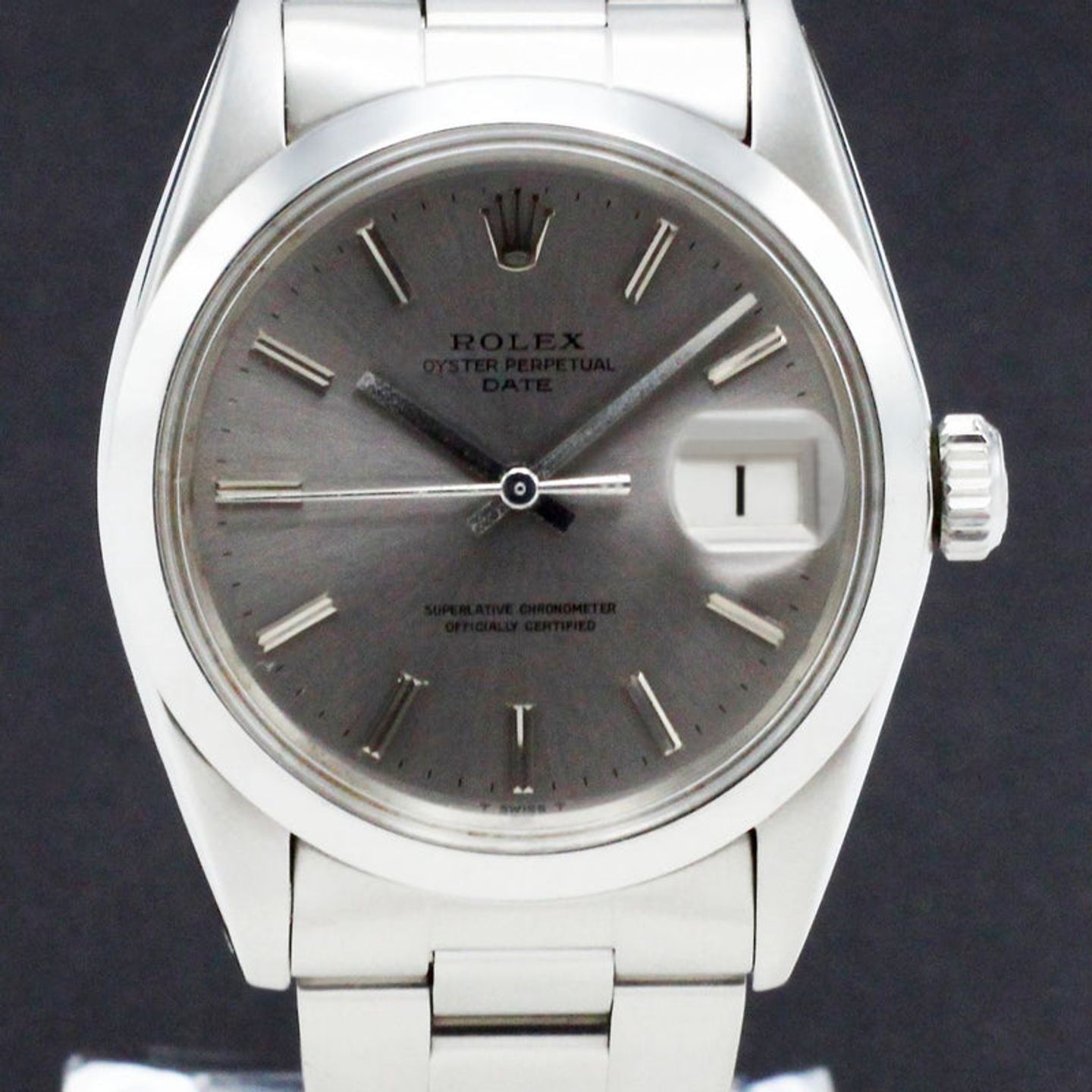 Rolex Oyster Perpetual Date 1500 (1968) - Paars wijzerplaat 34mm Staal (1/7)