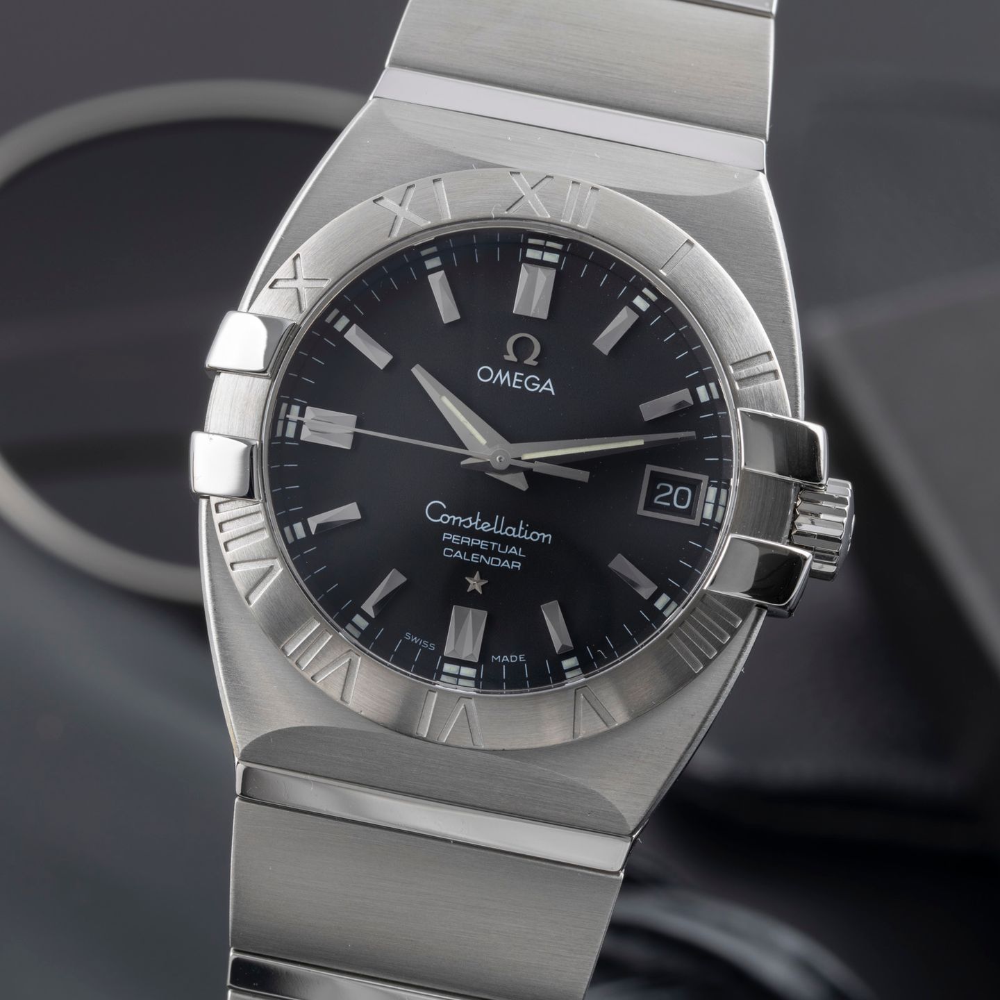 Omega Constellation Double Eagle 1513.51.00 (2005) - Zwart wijzerplaat 38mm Staal (3/8)