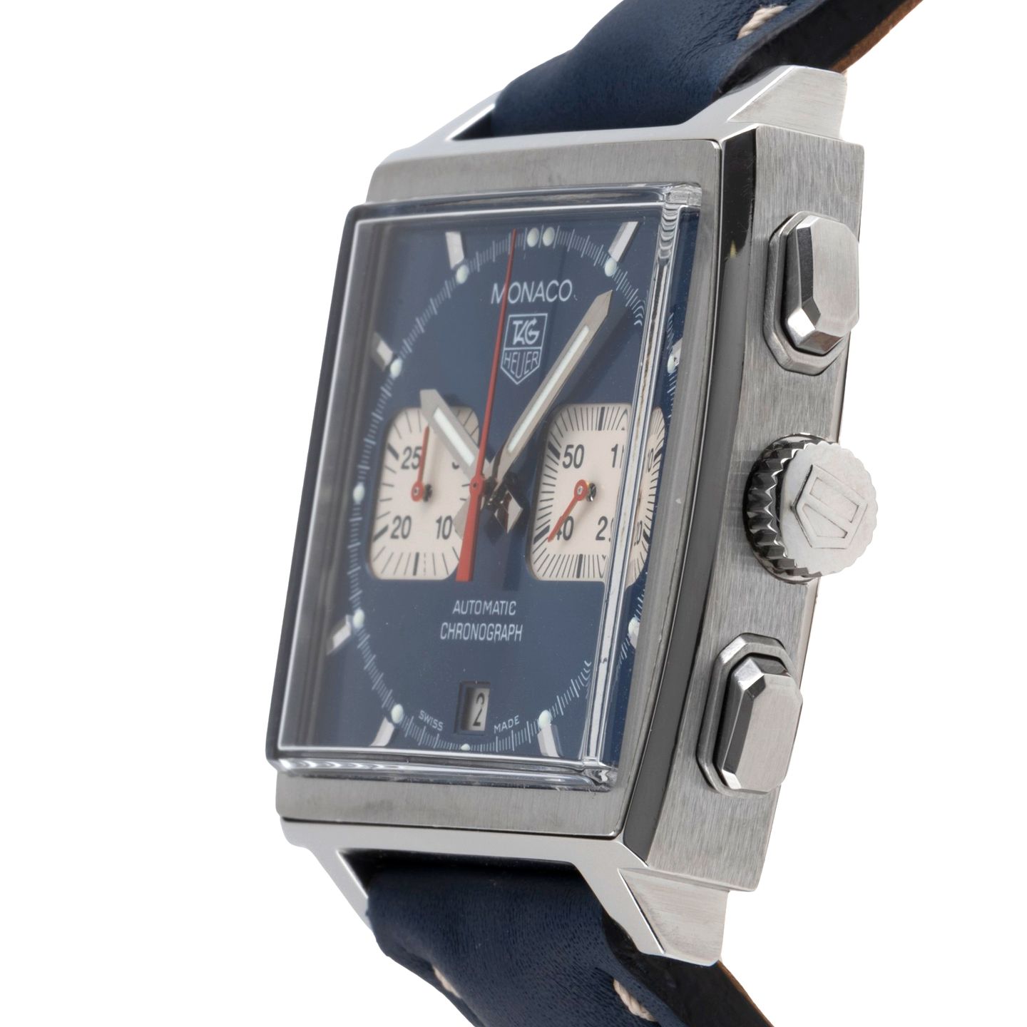 TAG Heuer Monaco CW2113 (2008) - Blue dial 38 mm Steel case (6/8)