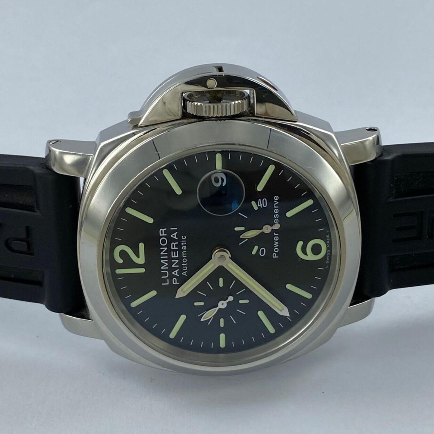 Panerai Luminor Power Reserve PAM00090 (2003) - Zwart wijzerplaat 44mm Staal (2/7)