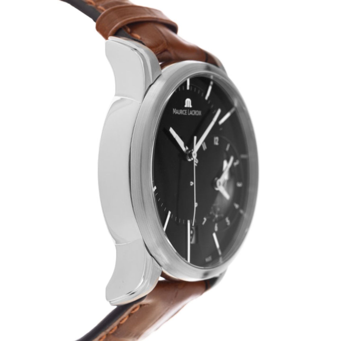 Maurice Lacroix Pontos Décentrique GMT PT6118-SS001-331 (2020) - Zwart wijzerplaat 43mm Staal (4/6)