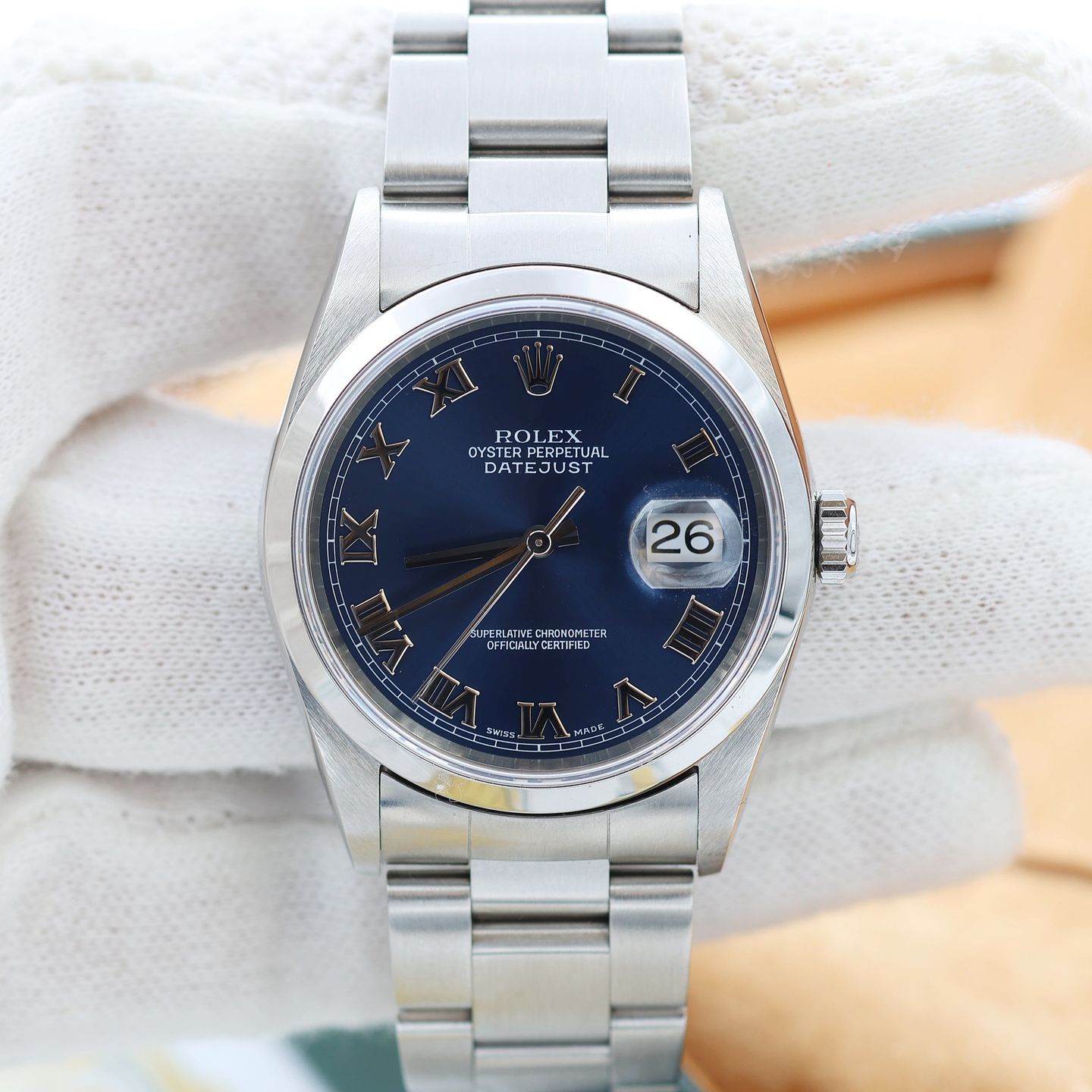Rolex Datejust 36 16200 (Onbekend (willekeurig serienummer)) - Blauw wijzerplaat 36mm Staal (3/8)