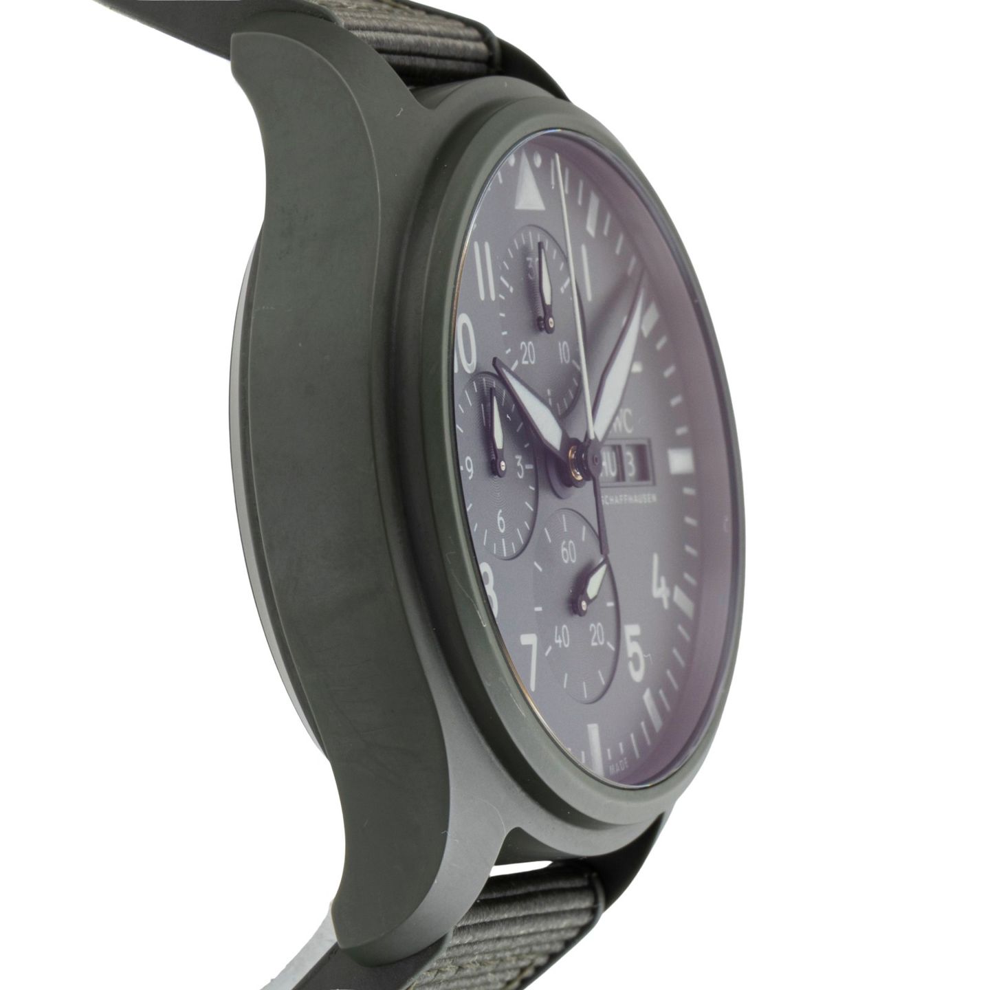 IWC Pilot Chronograph Top Gun IW389106 (Unknown (random serial)) - Green dial 45 mm Titanium case (7/8)