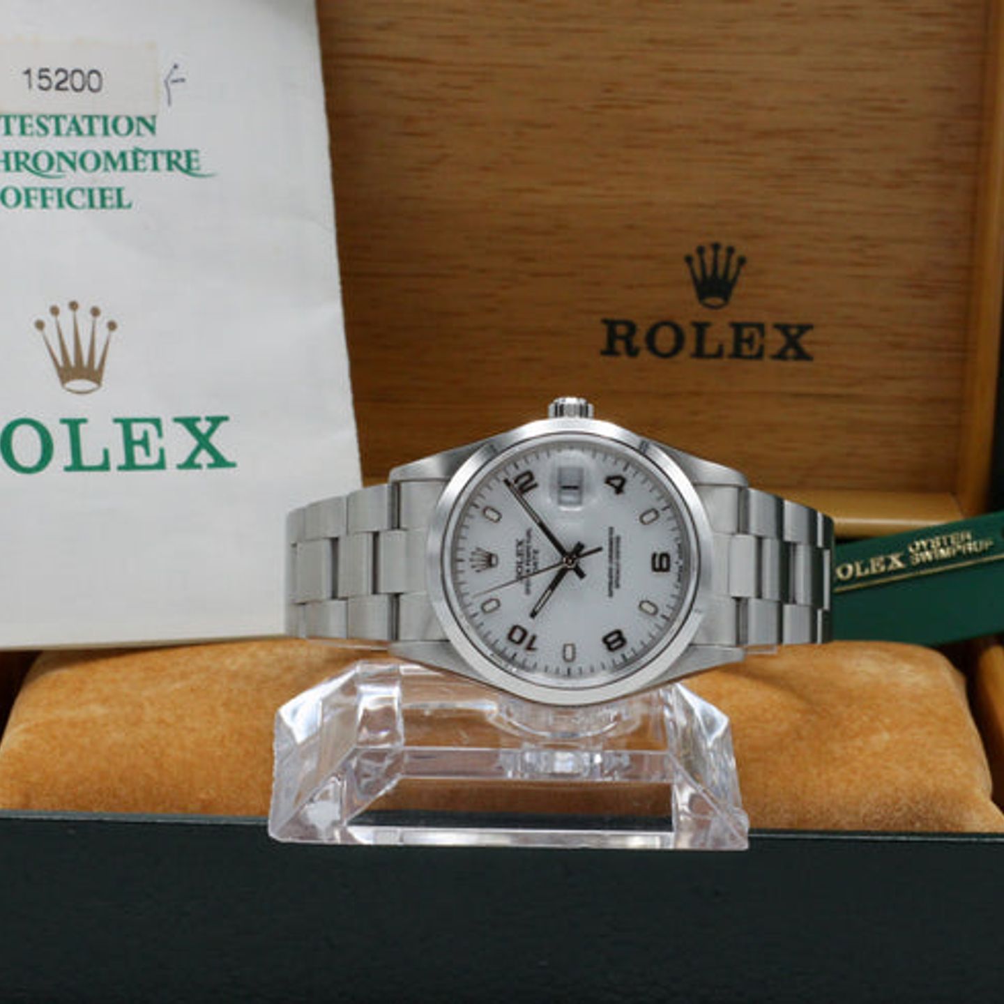 Rolex Oyster Perpetual Date 15200 (1998) - White dial 34 mm Steel case (3/8)