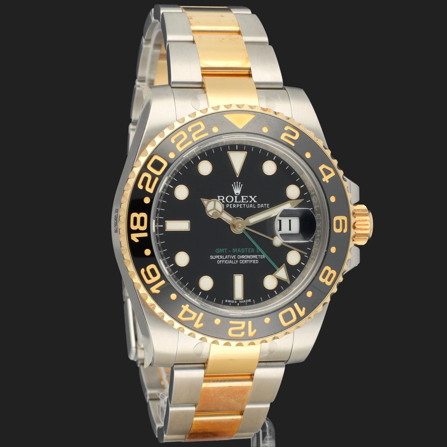 Rolex GMT-Master II 116713LN (2014) - Black dial 40 mm Gold/Steel case (4/8)