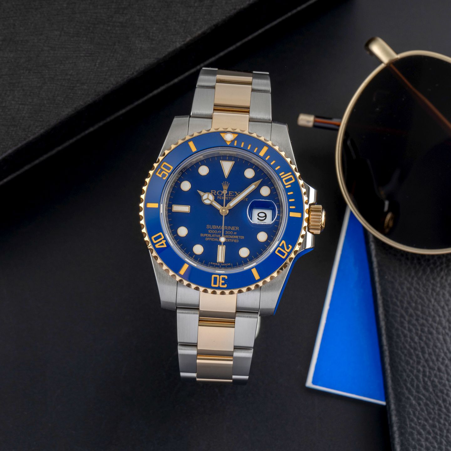 Rolex Submariner Date 116613LB (Onbekend (willekeurig serienummer)) - Blauw wijzerplaat 40mm Goud/Staal (1/8)